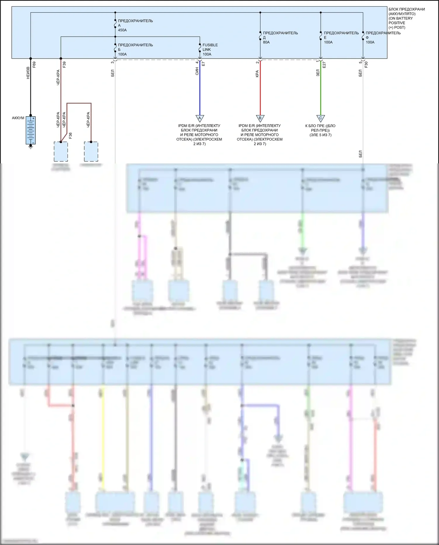 X-Trail Nissan III рестайлинг (2017-2024): Электросхема блока предохранителей реле (1 из 7) 
