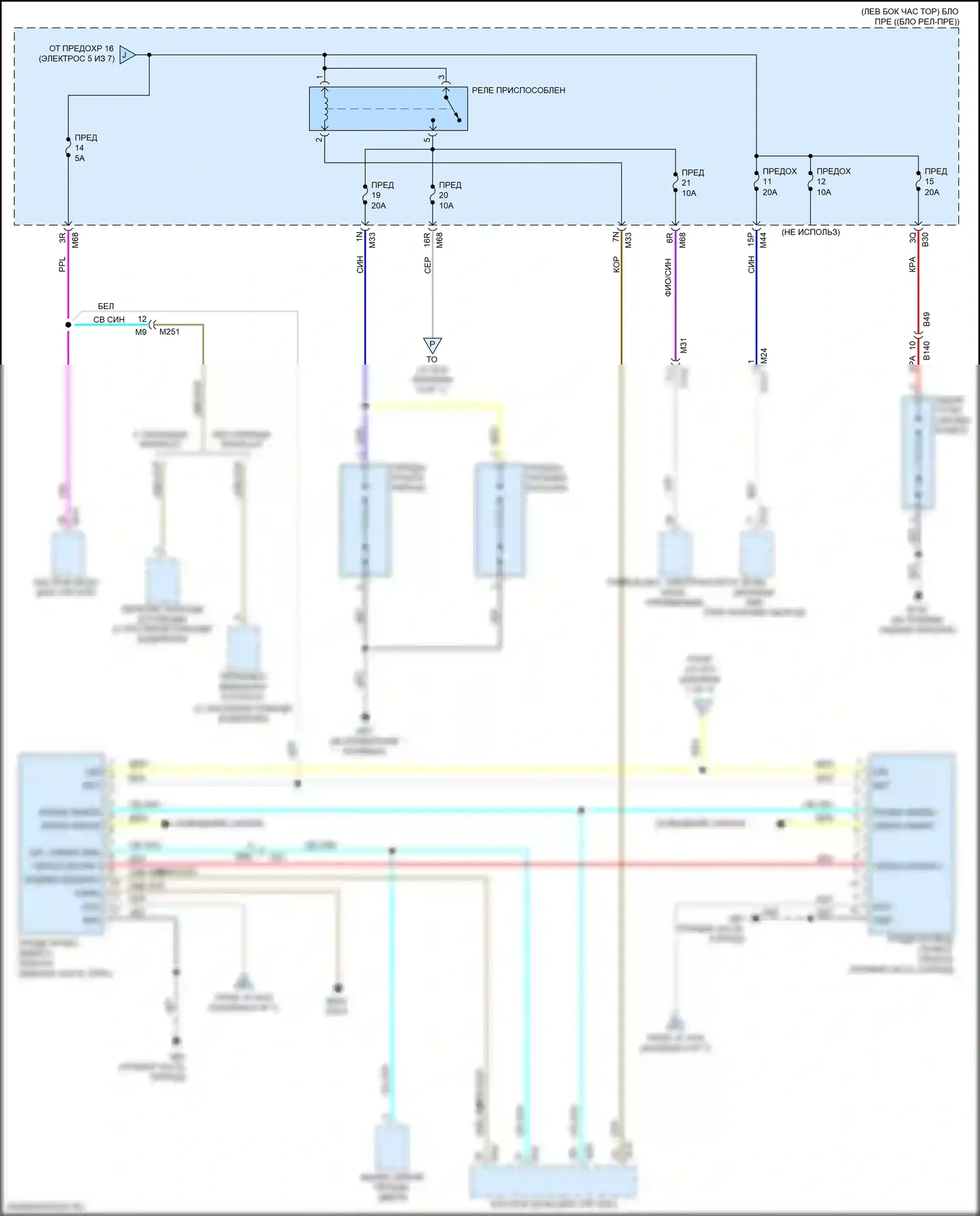 X-Trail Nissan III рестайлинг (2017-2024): Электросхема блока предохранителей реле (3 из 7) 
