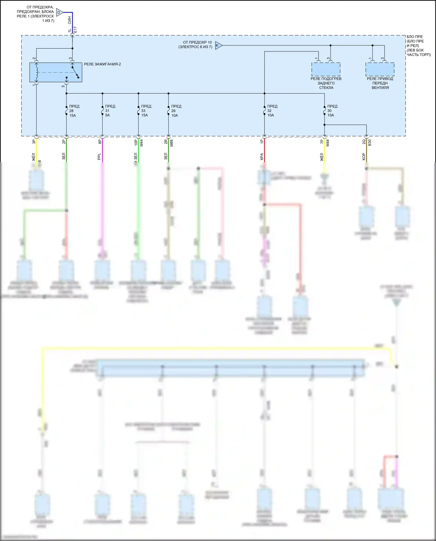X-Trail Nissan III рестайлинг (2017-2024): Электросхема блока предохранителей реле (4 из 7) 