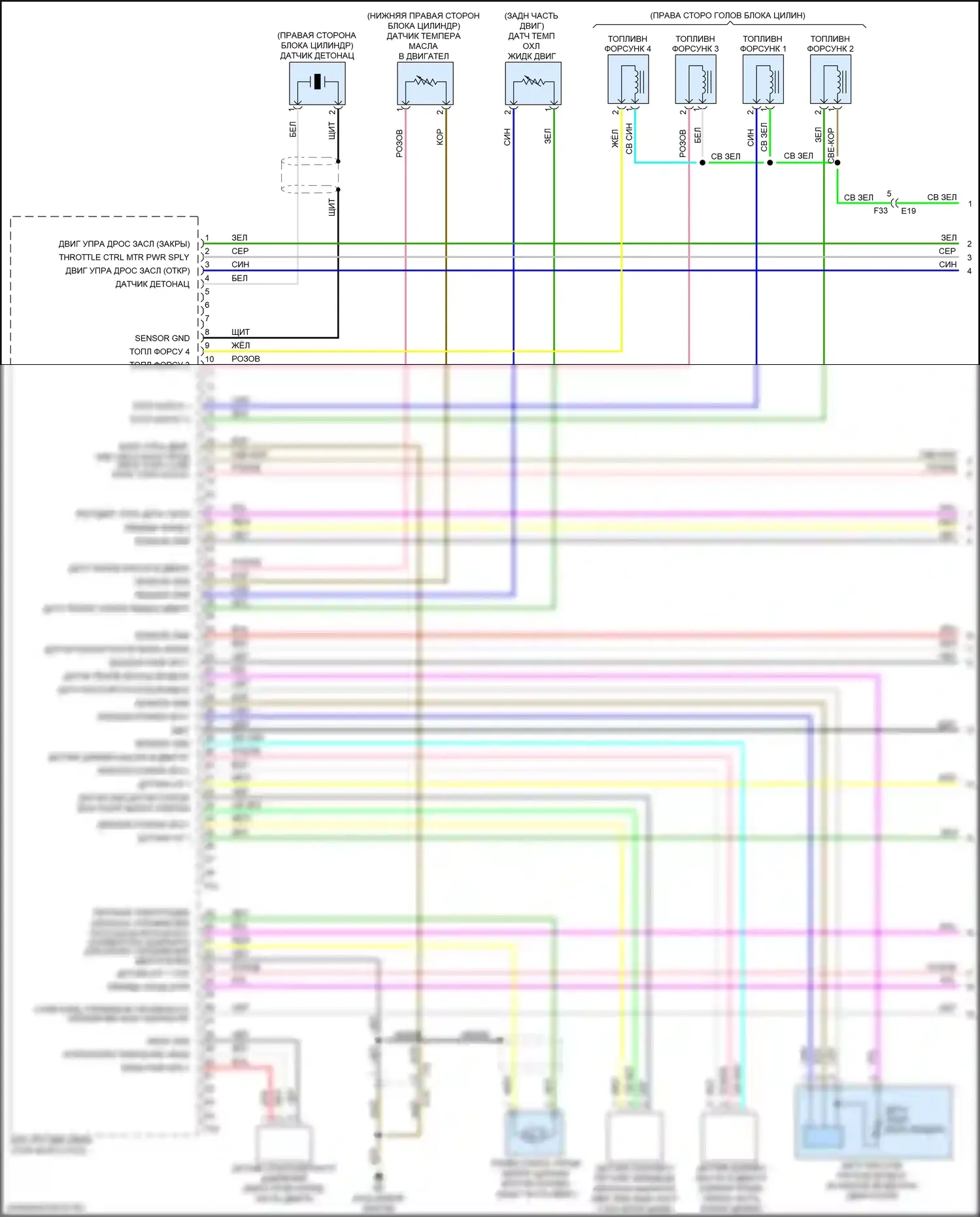 X-Trail Nissan III рестайлинг (2017-2024): Электросхема двигателя 2.5l (1 из 4) 