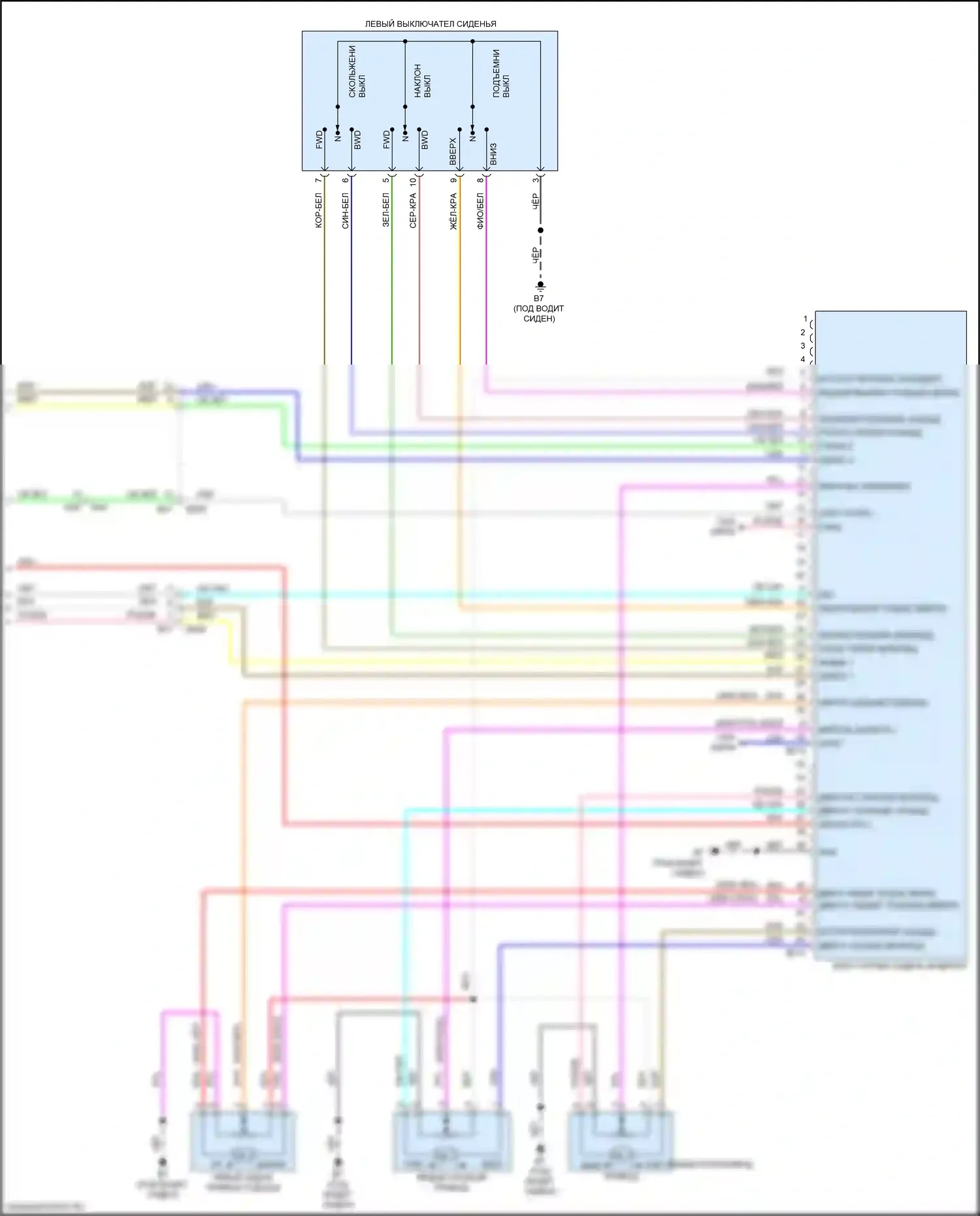 X-Trail Nissan III рестайлинг (2017-2024): Электросхема систем памяти (3 из 3) 