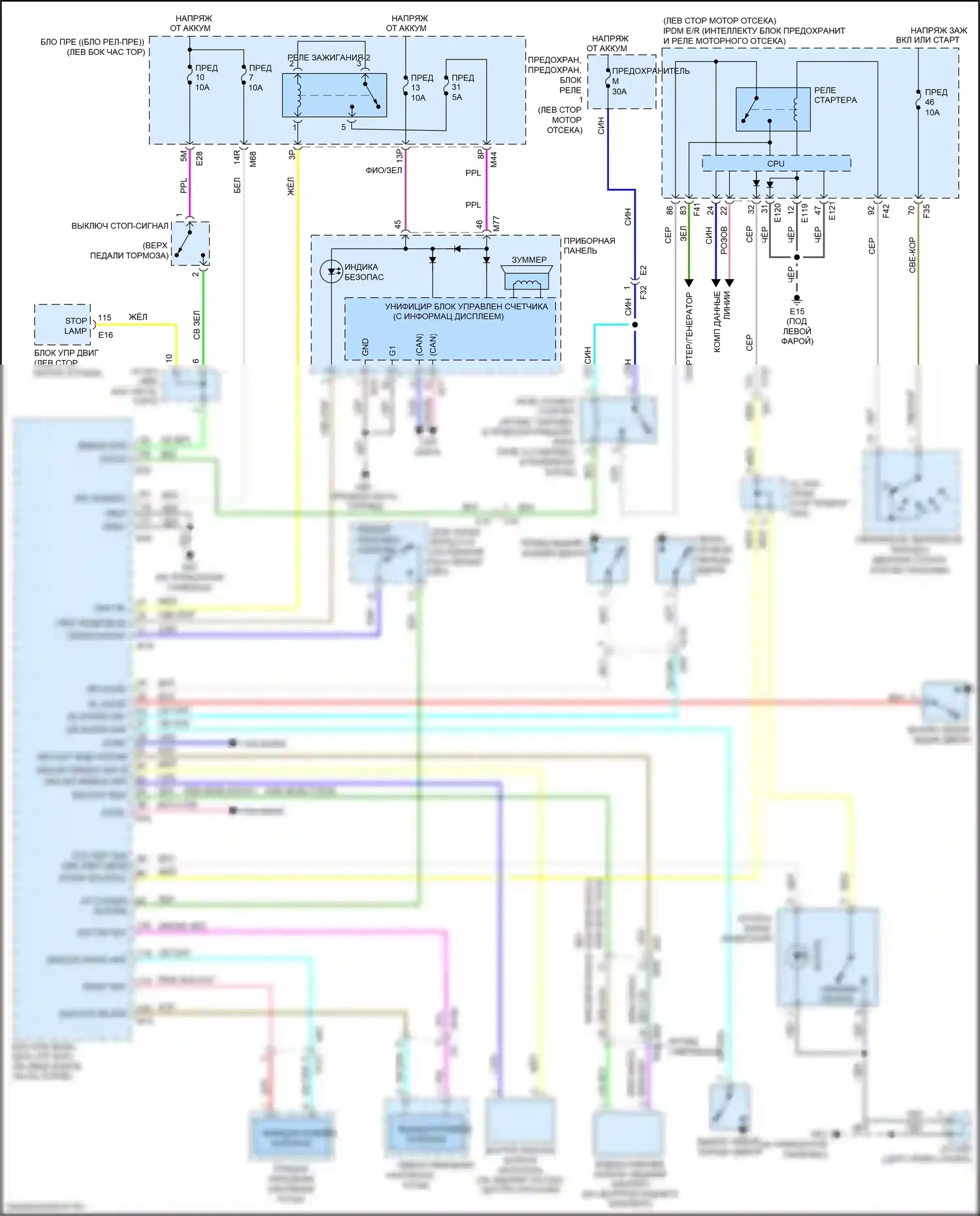 X-Trail Nissan III рестайлинг (2017-2024): Электросхема функции запуска двигателя 