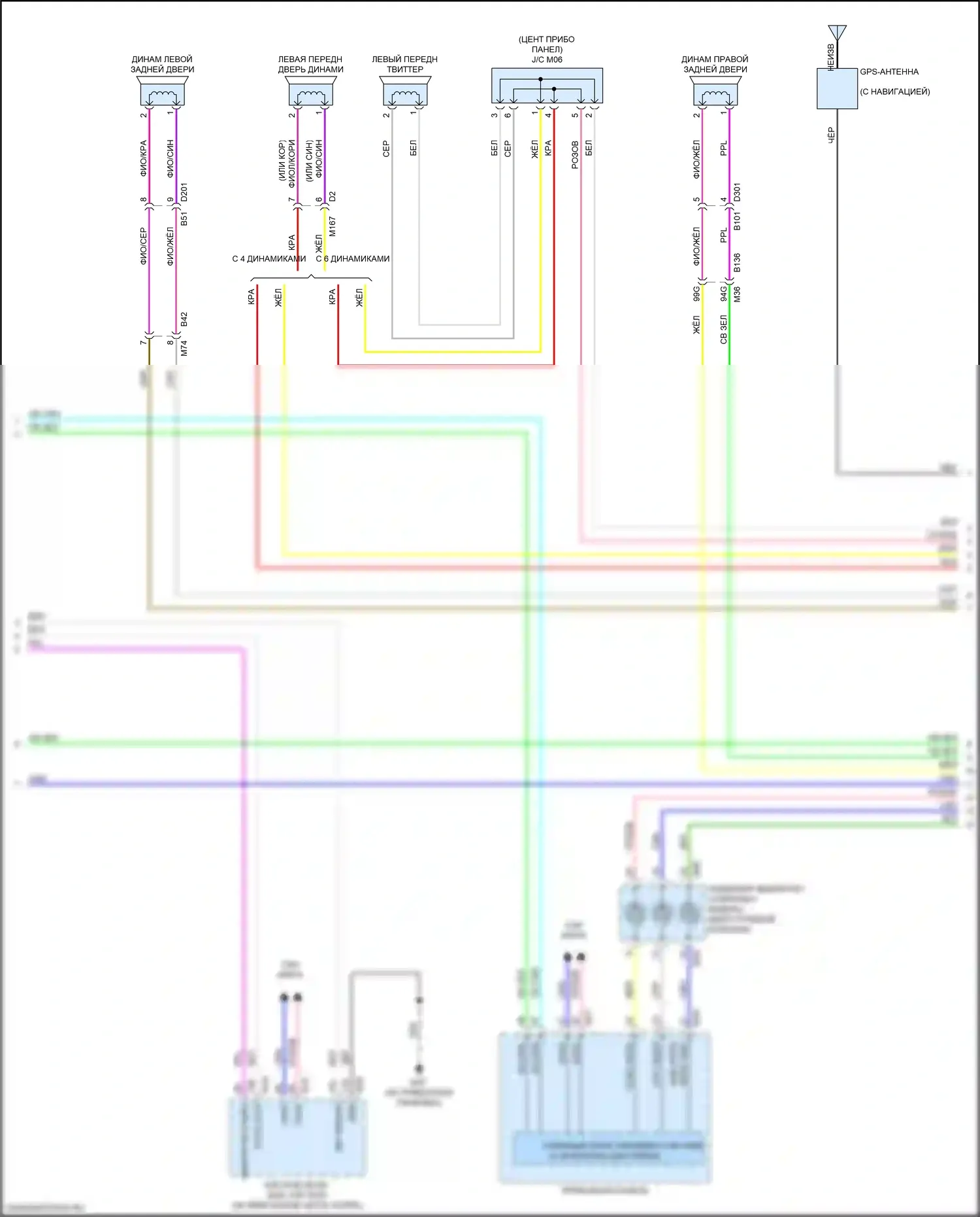 X-Trail Nissan III рестайлинг (2017-2024): Электросхема навигации, без bose (2 из 3) 