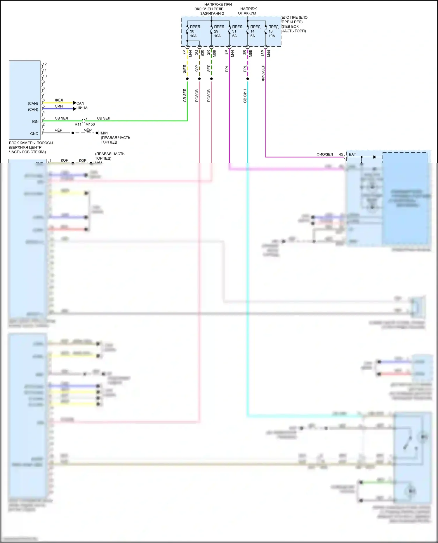X-Trail Nissan III рестайлинг (2017-2024): Электросхема сигнализации о выезде с полосы движения 