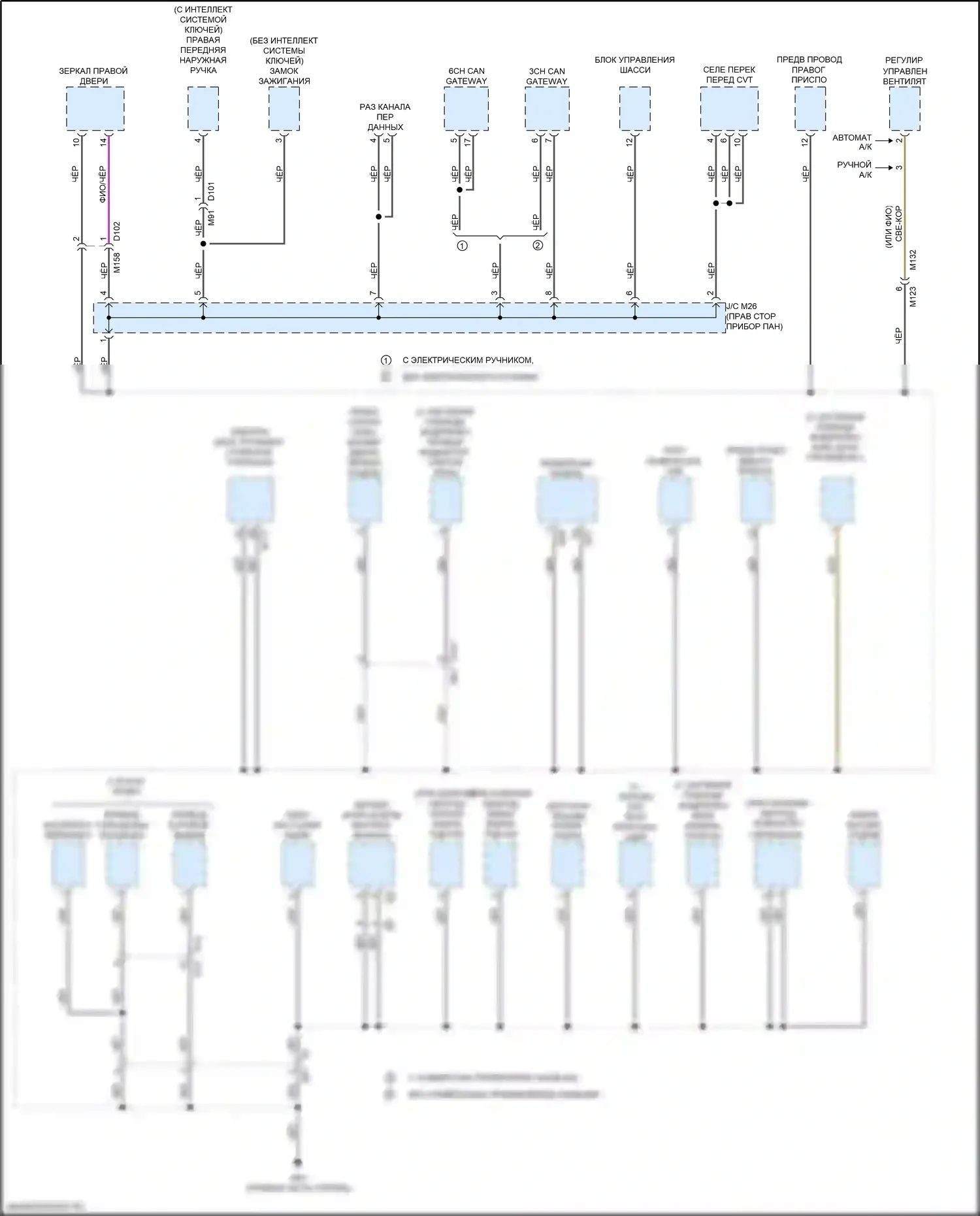 X-Trail Nissan III рестайлинг (2017-2024): Электросхема точек подключения масс (4 из 4) 