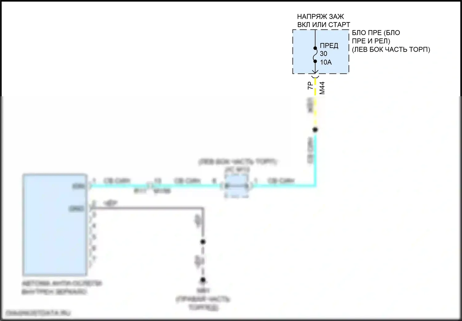 X-Trail Nissan III рестайлинг (2017-2024): Автоматическая анти-ослепительная внутренняя зеркальная электросхема, без homelink 