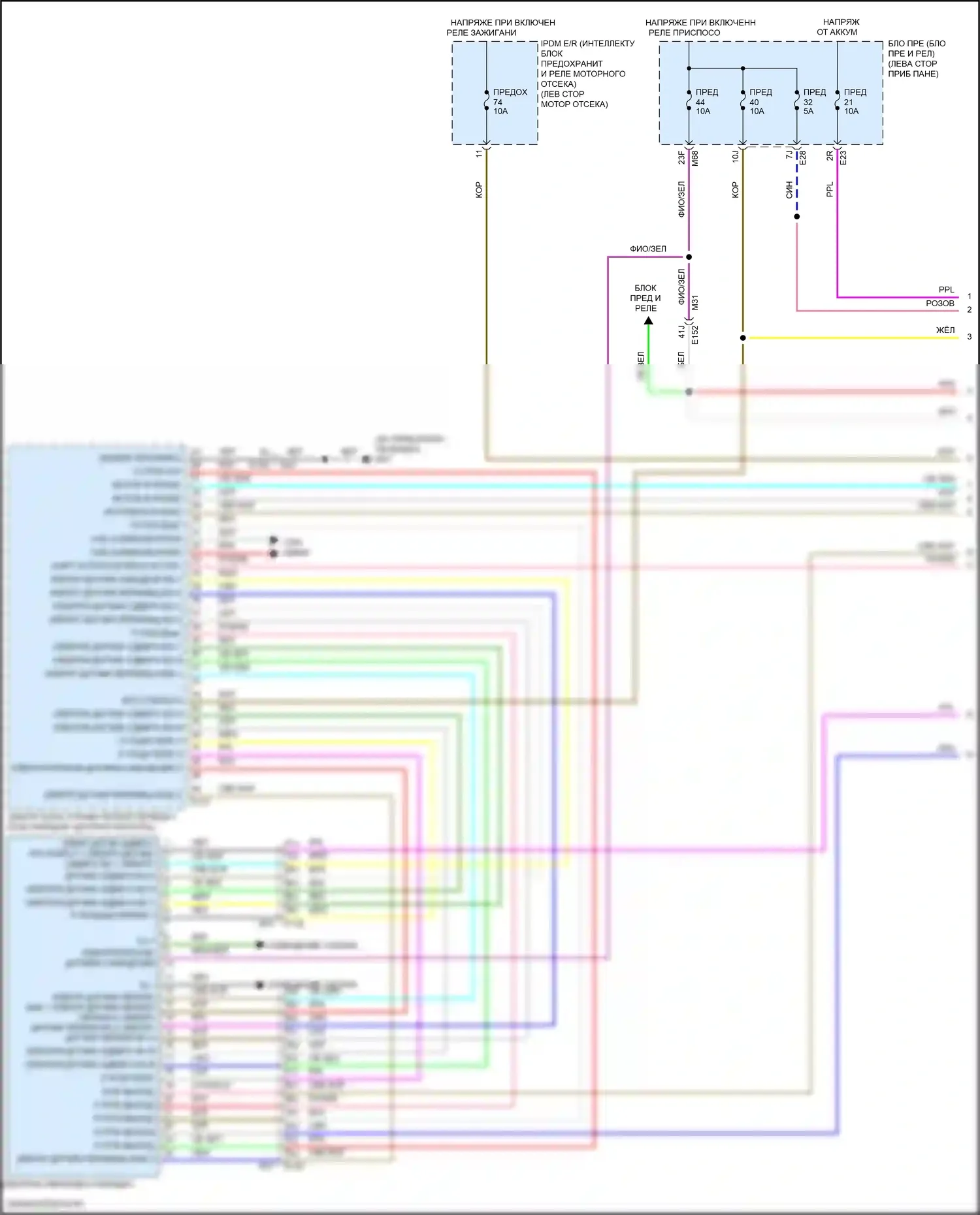 X-Trail Nissan IV (2021-2024): Электросхема блокировки селектора (1 из 2) 