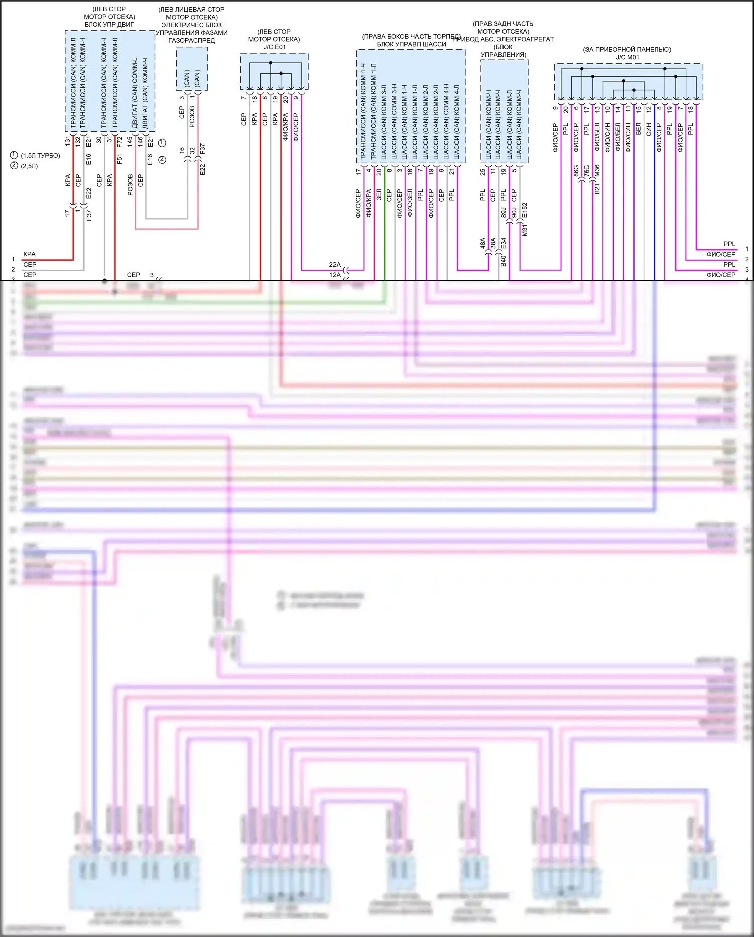 X-Trail Nissan IV (2021-2024): Can шина электросхема (2 из 4) 