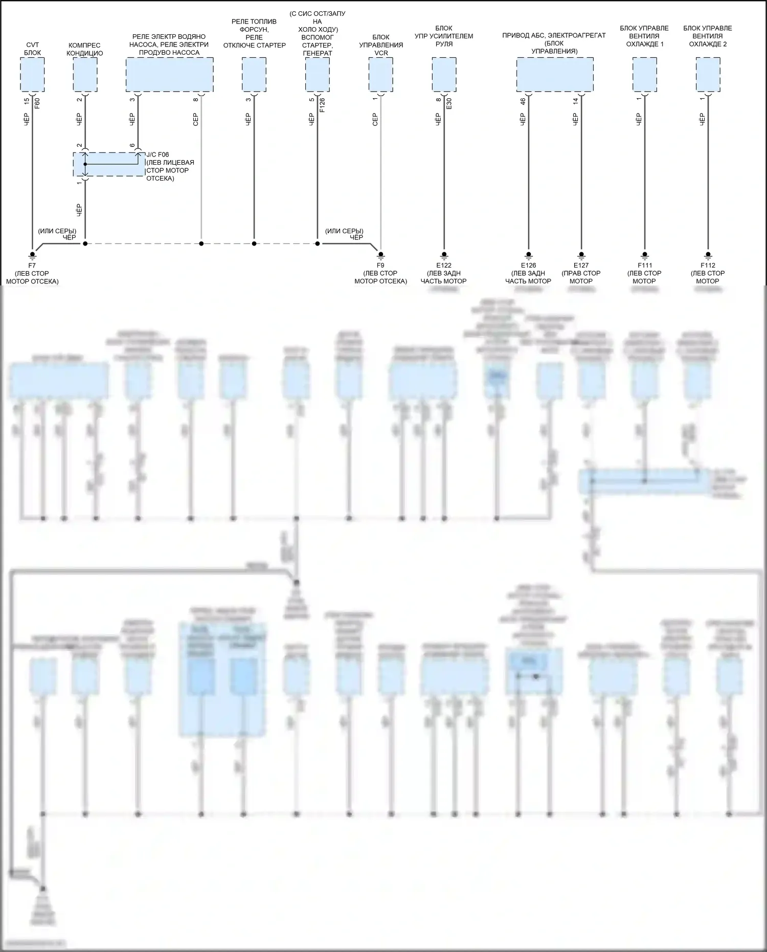 X-Trail Nissan IV (2021-2024): 1,5л турбо, электросхема точек подключения масс (3 из 5) 