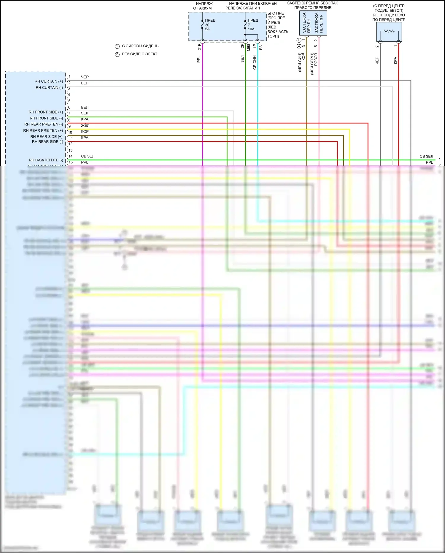 X-Trail Nissan IV (2021-2024): Электросхема подушек безопасности (1 из 4) 