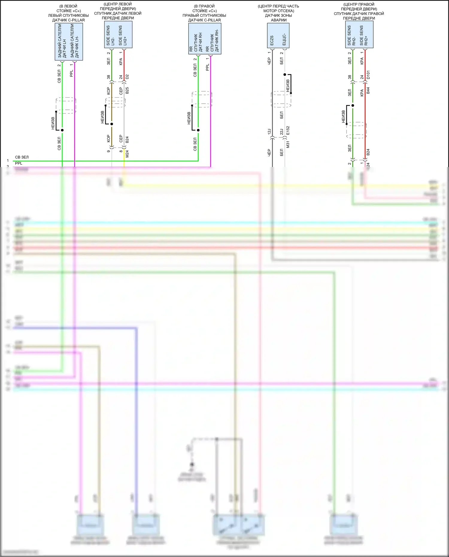 X-Trail Nissan IV (2021-2024): Электросхема подушек безопасности (2 из 4) 
