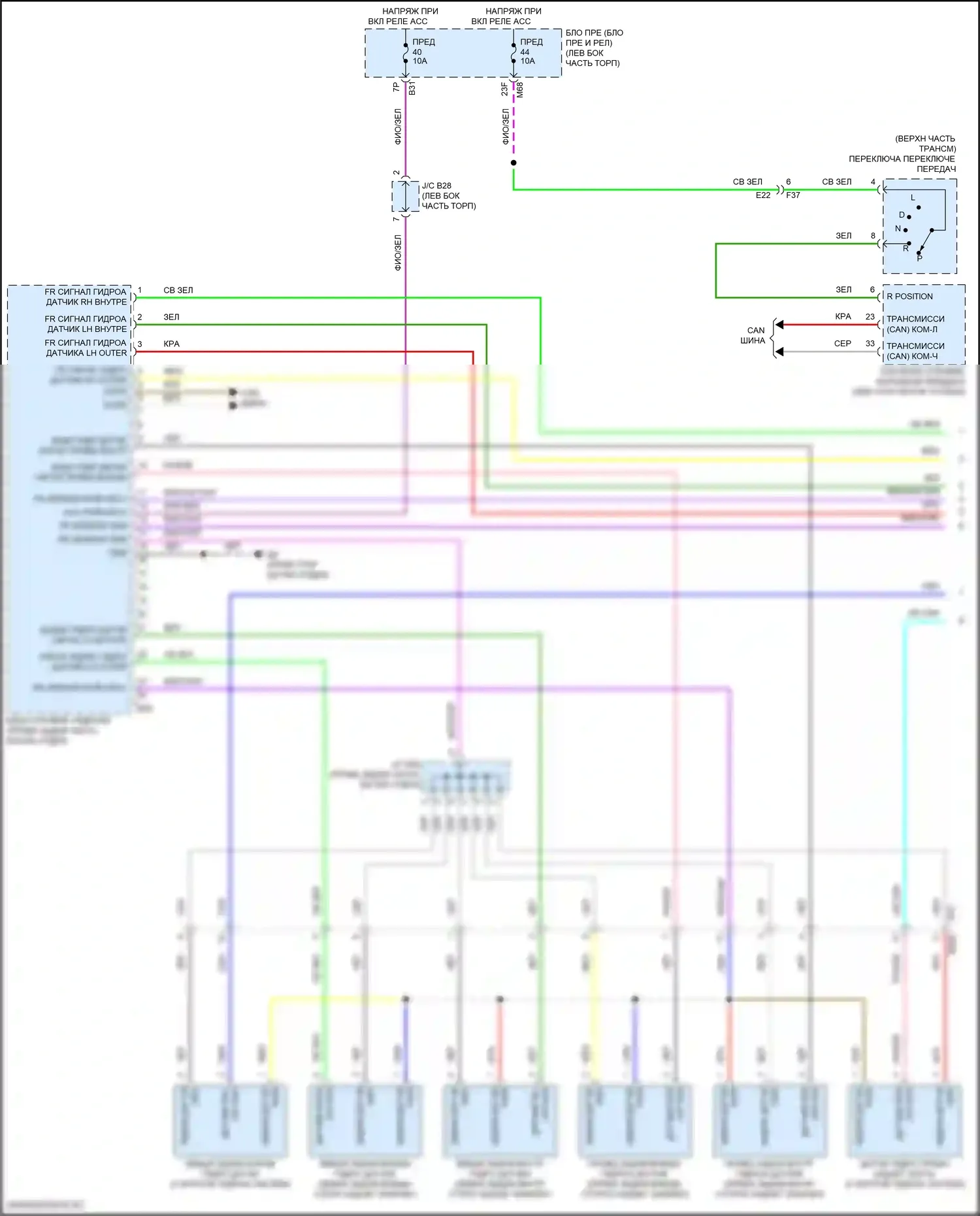 X-Trail Nissan IV (2021-2024): Электросхема гидролокатора (1 из 2) 