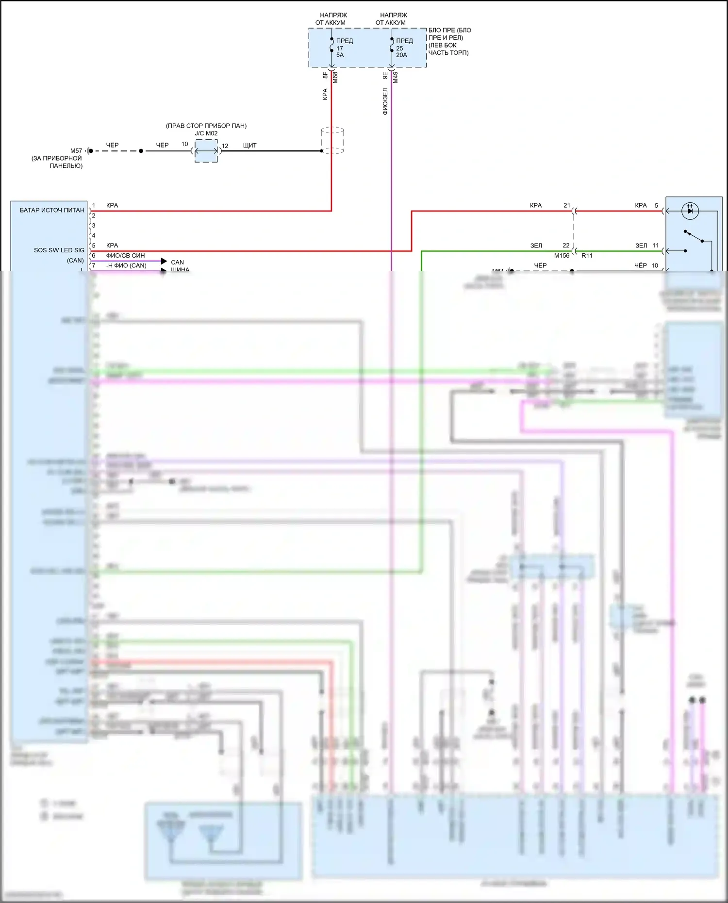 X-Trail Nissan IV (2021-2024): Электросхема телематики 