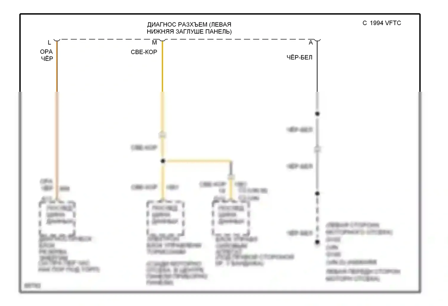 Achieva Oldsmobile I (1991-1997): Электросхема диагностического разхъема 