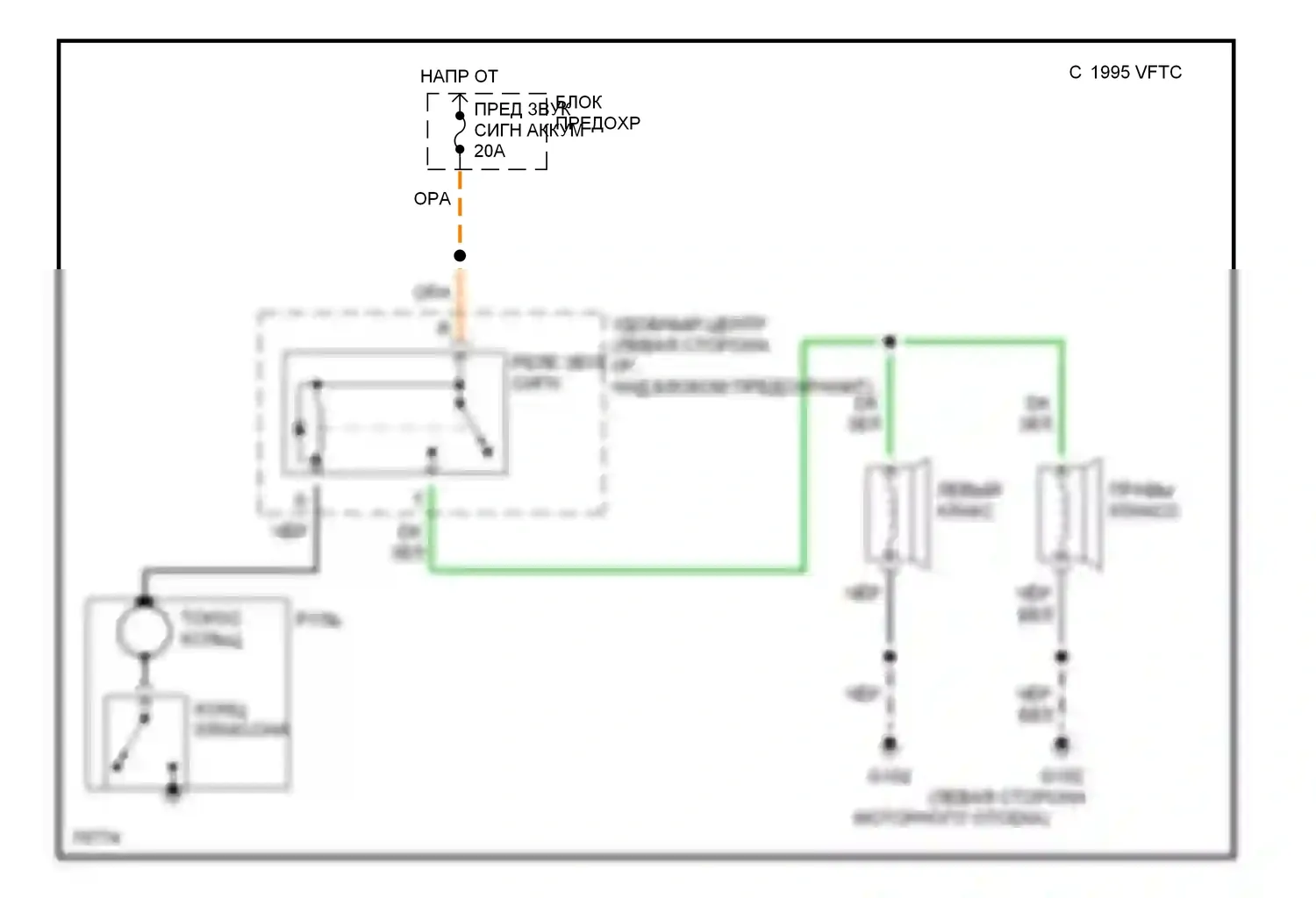 Achieva Oldsmobile I (1991-1997): Электросхема клаксона 