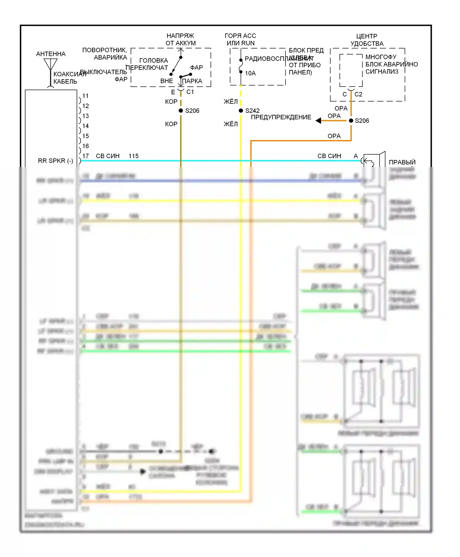 Achieva Oldsmobile I (1991-1997): Магнитола электросхем 