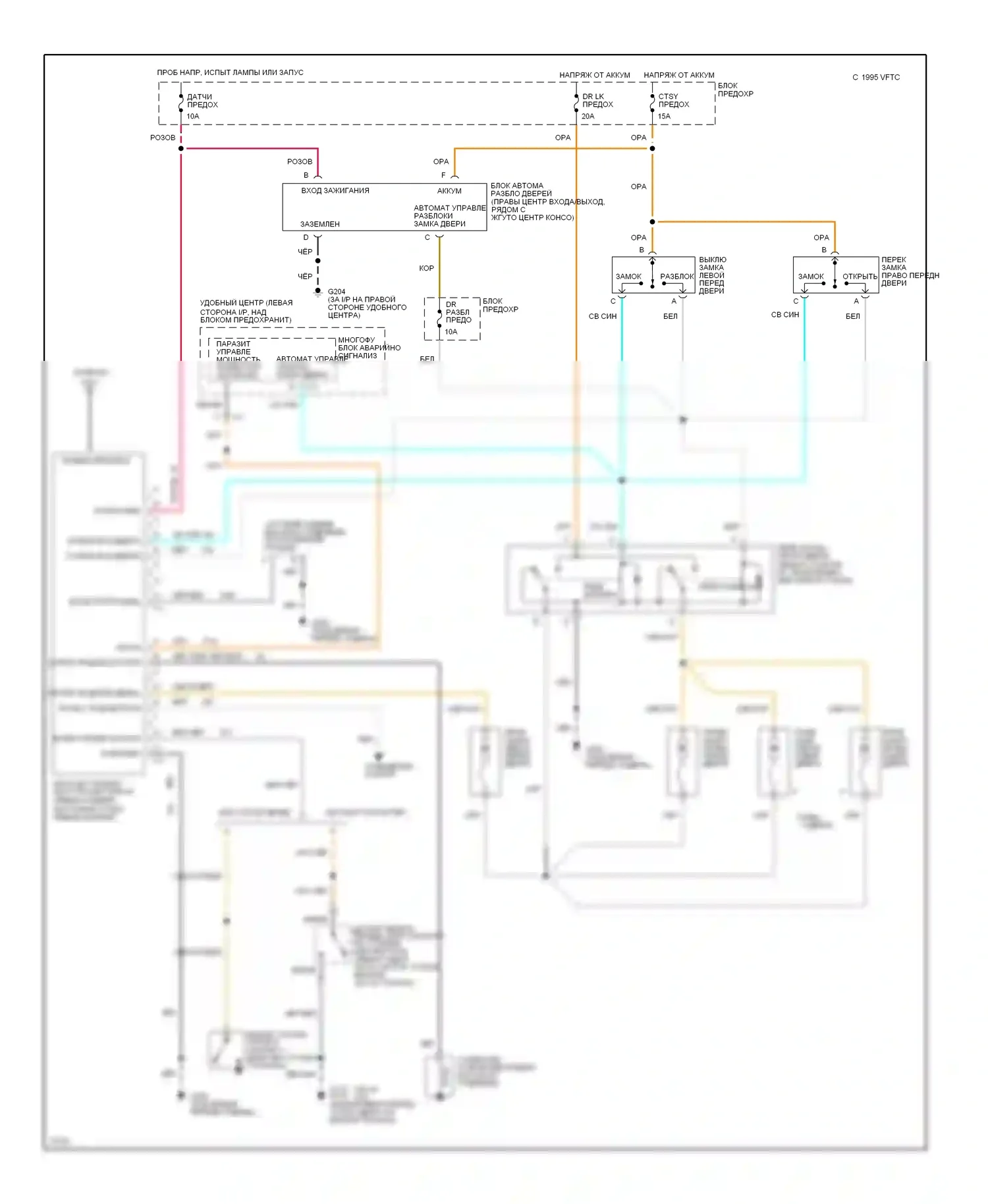 Achieva Oldsmobile I (1991-1997): Электросхема бесключевого доступа 