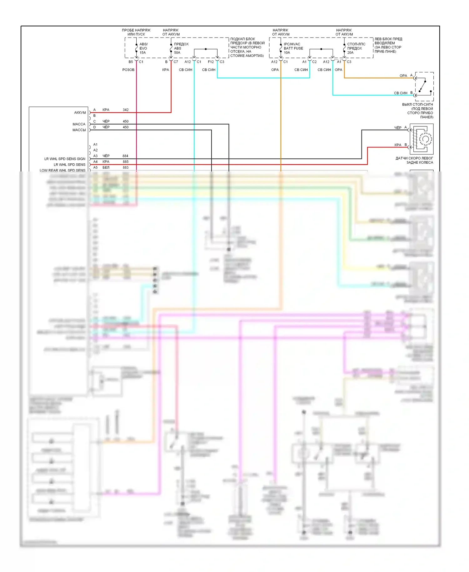 Alero Oldsmobile I (1999-2004): Электросхемы антиблокировочной системы abs 