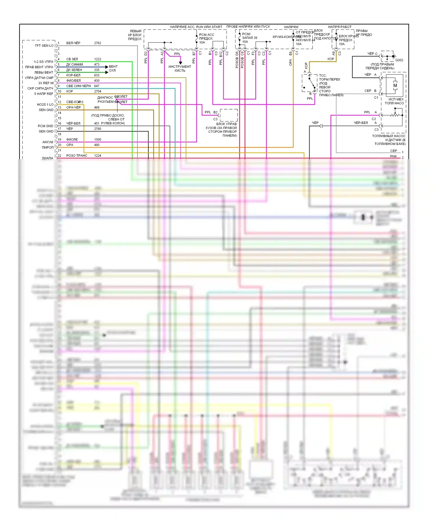 Alero Oldsmobile I (1999-2004): Электросхема двигателя 3.4l vin es (1 из 3) 