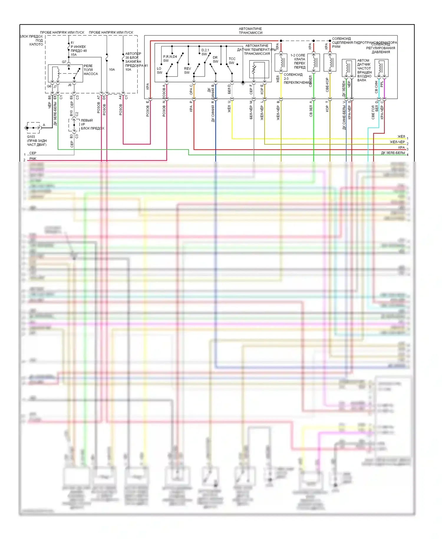 Alero Oldsmobile I (1999-2004): Электросхема двигателя 3.4l vin es (2 из 3) 