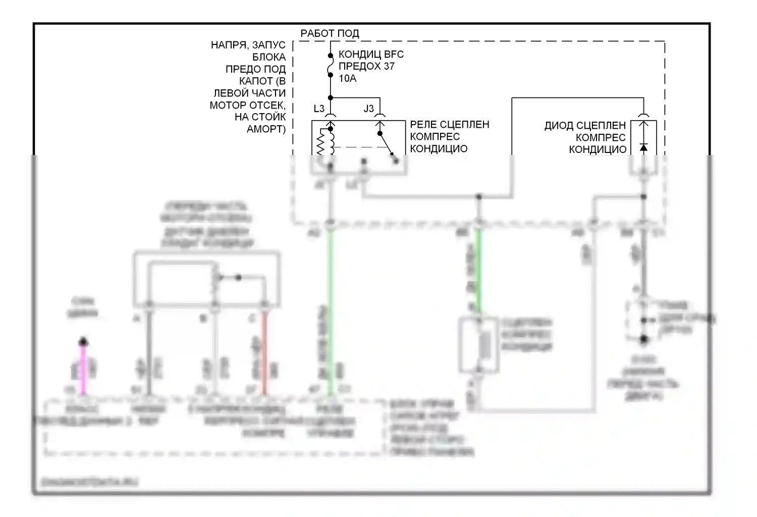 Alero Oldsmobile I (1999-2004): 2,2л vin f, электросхема компрессора 