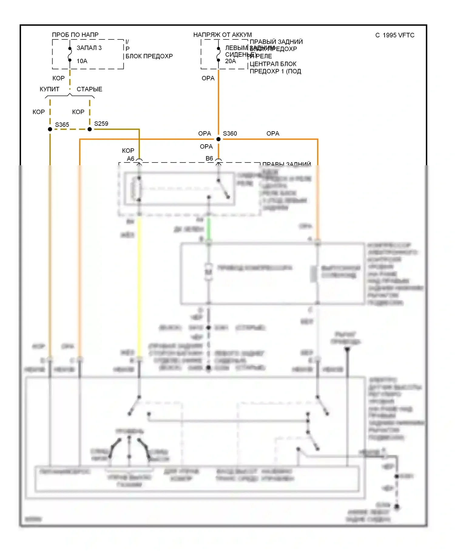 Aurora Oldsmobile I (1994-1999): Электросхема электронной подвески 
