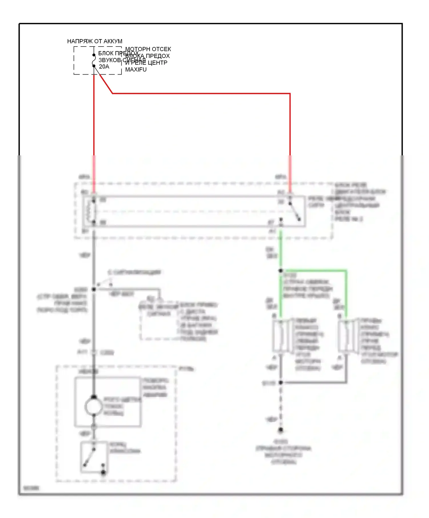 Aurora Oldsmobile I (1994-1999): Электросхема клаксона 