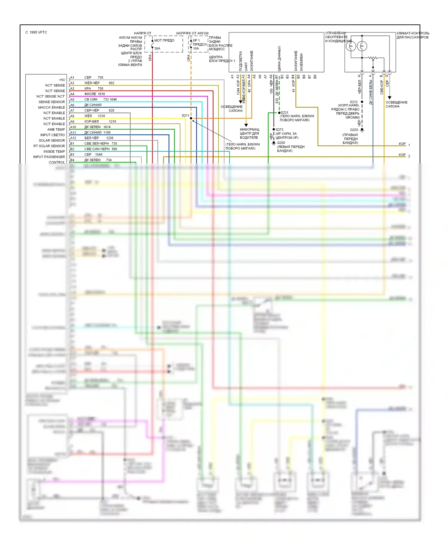Aurora Oldsmobile I (1994-1999): Электросхемы кондиционирования воздуха (1 из 2) 