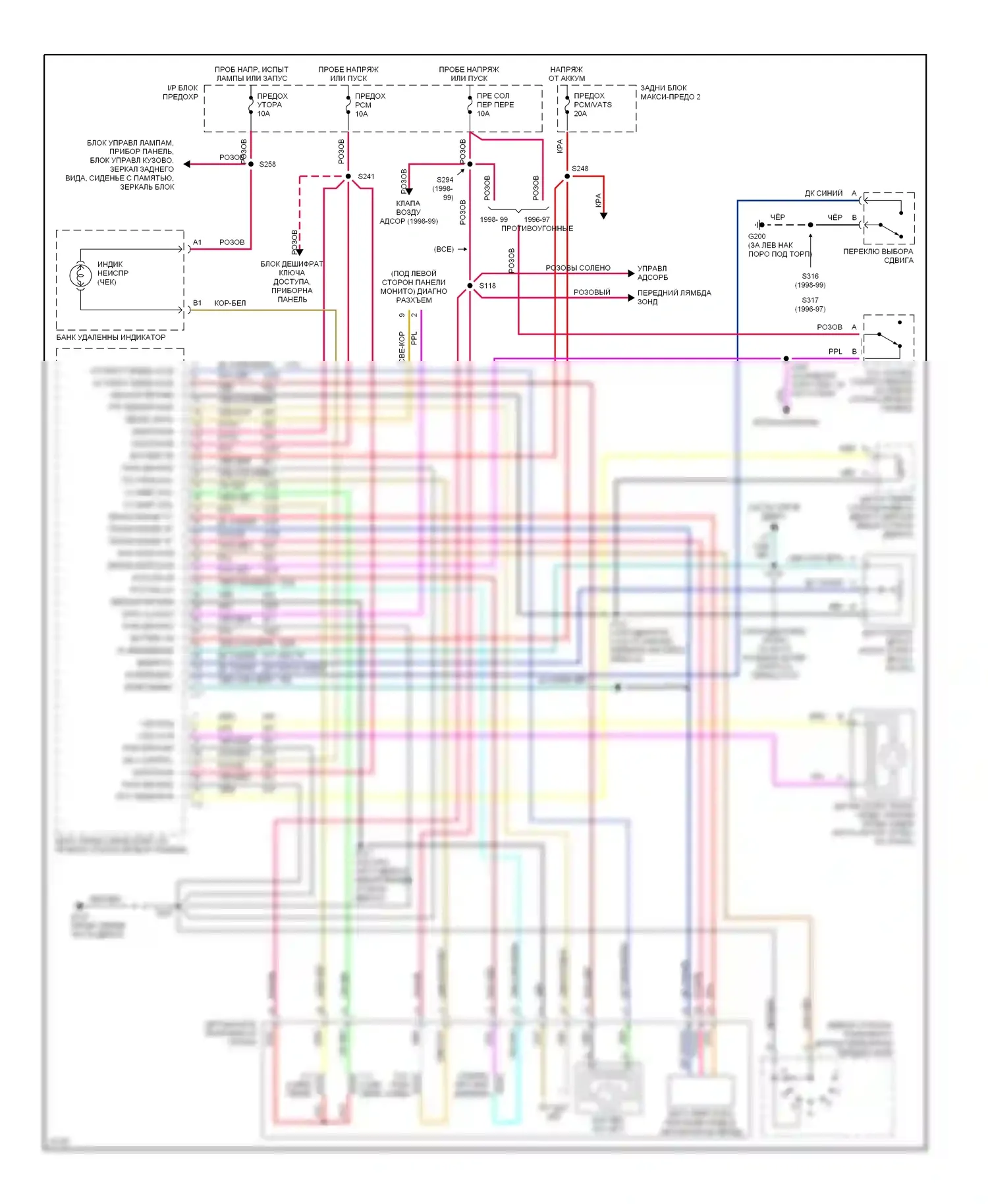 Aurora Oldsmobile I (1994-1999): 4.0l (vin c), электросхема коробки передач, 4t80-e 