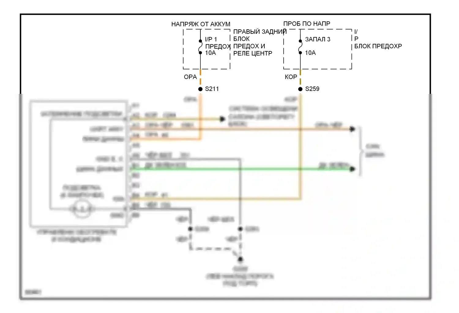 Aurora Oldsmobile I (1994-1999): Электросхема информационного центра водителя 