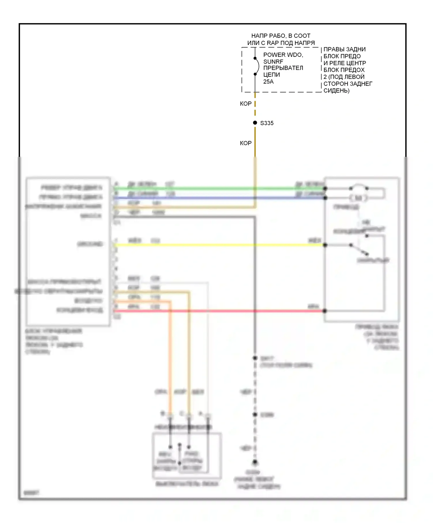 Aurora Oldsmobile I (1994-1999): Электросхема люка 