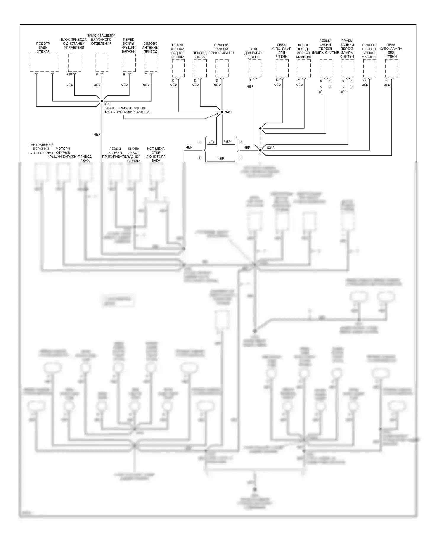 Aurora Oldsmobile I (1994-1999): Электросхема точек подключения масс (5 из 5) 