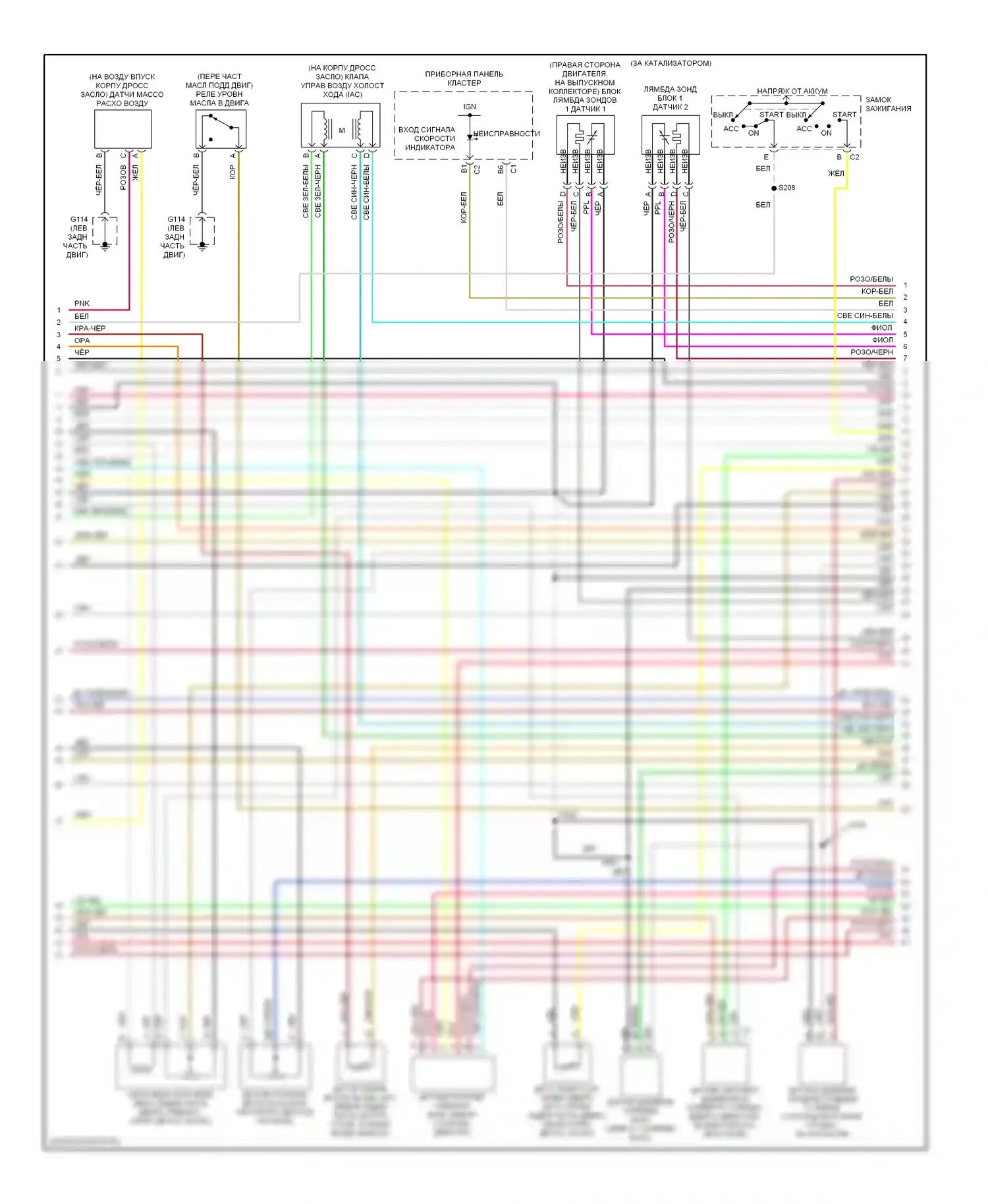 Aurora Oldsmobile II (1999-2003): Электросхема двигателя 3,5л vin hs (3 из 4) 