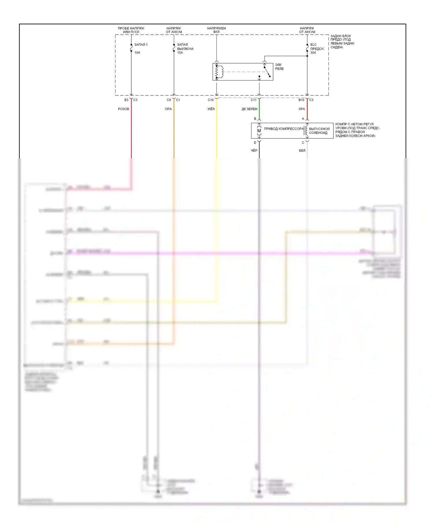 Aurora Oldsmobile II (1999-2003): Электросхема электронной подвески 