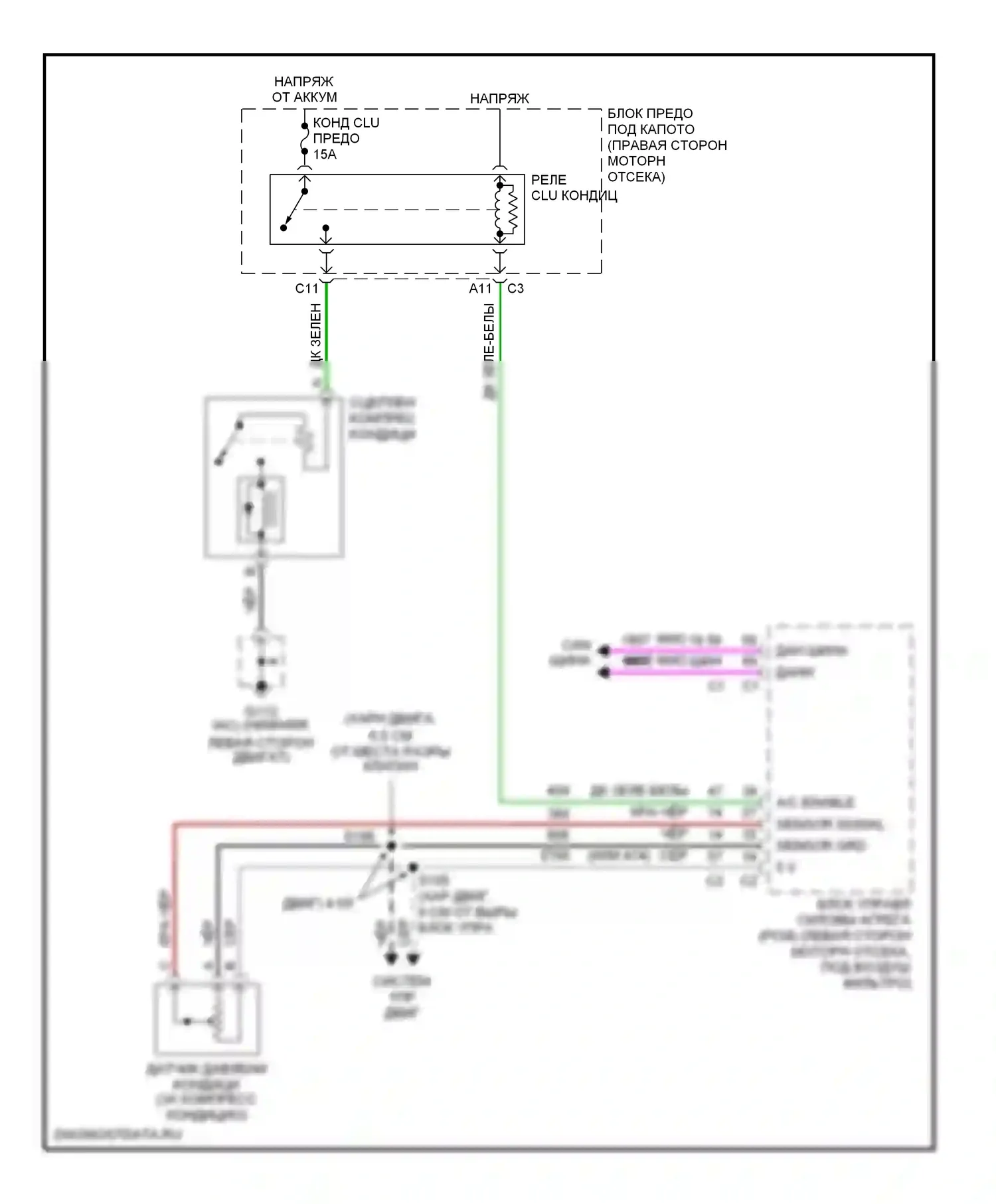 Aurora Oldsmobile II (1999-2003): Электросхема компрессора 
