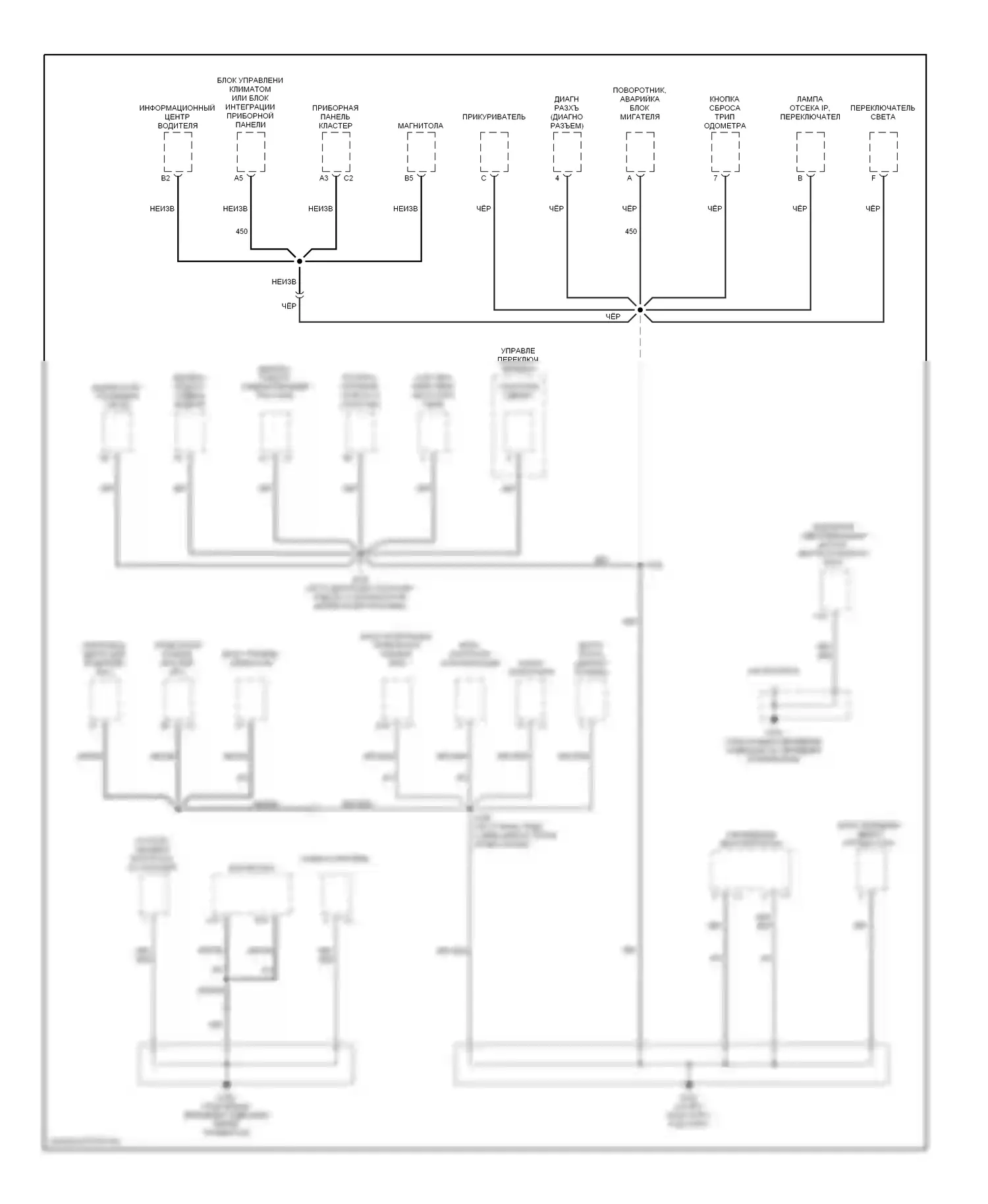 Aurora Oldsmobile II (1999-2003): Электросхема разводки массы (3 из 6) 