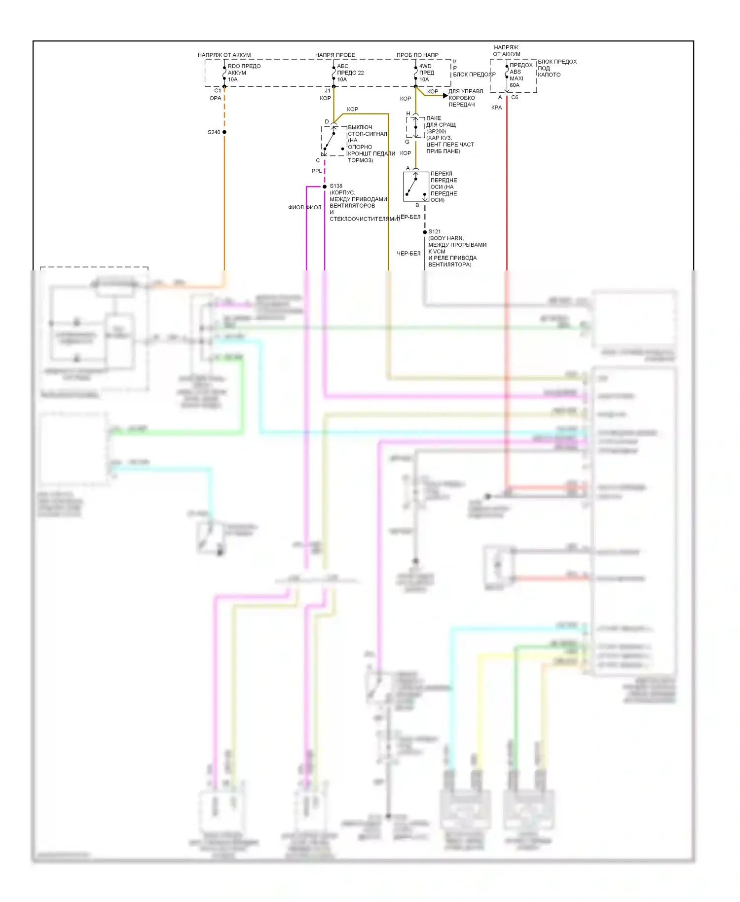 Bravada Oldsmobile II (1995-2001): Электросхемы антиблокировочной системы abs 