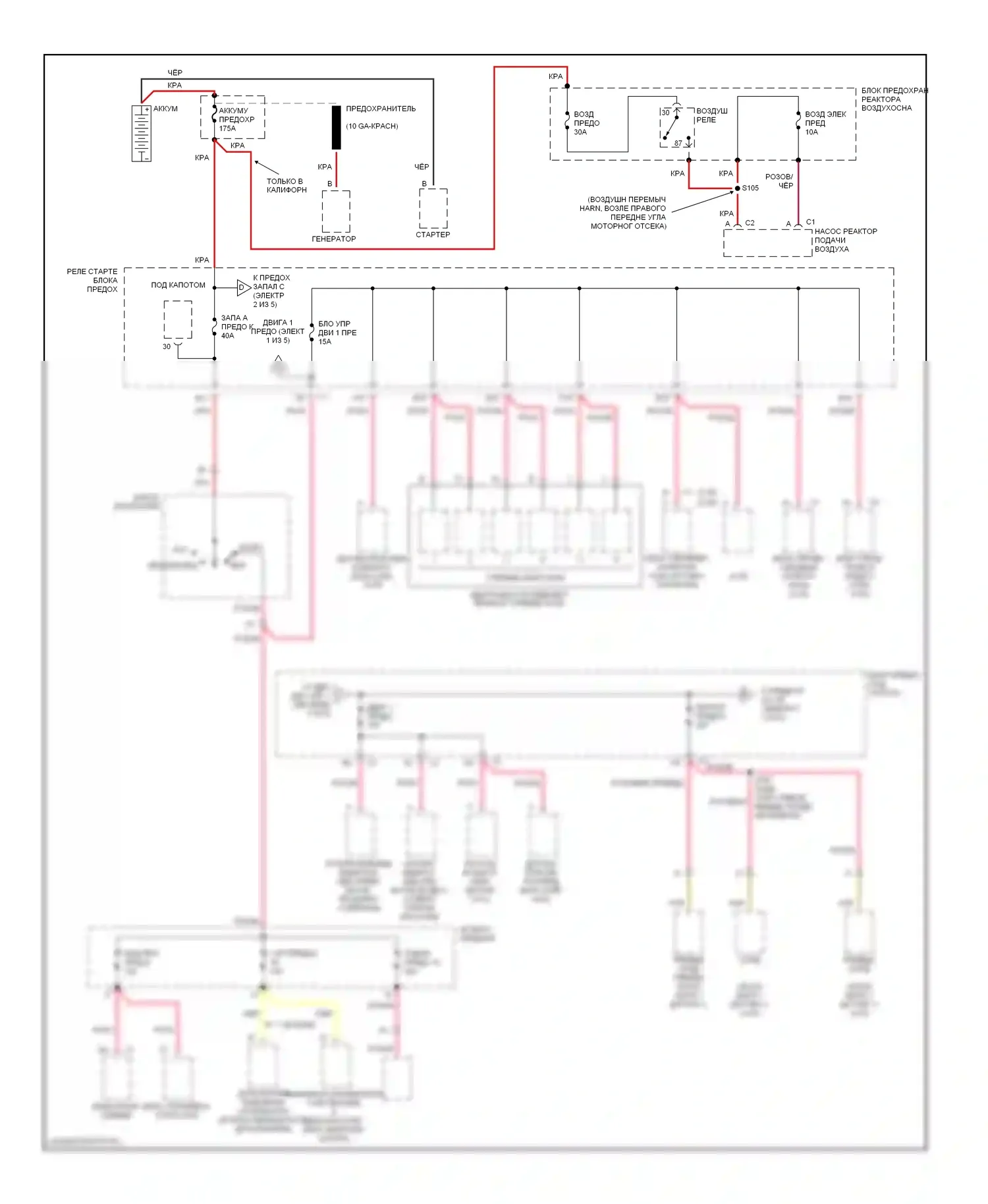 Bravada Oldsmobile II (1995-2001): Электросхема блока предохранителей реле (1 из 5) 