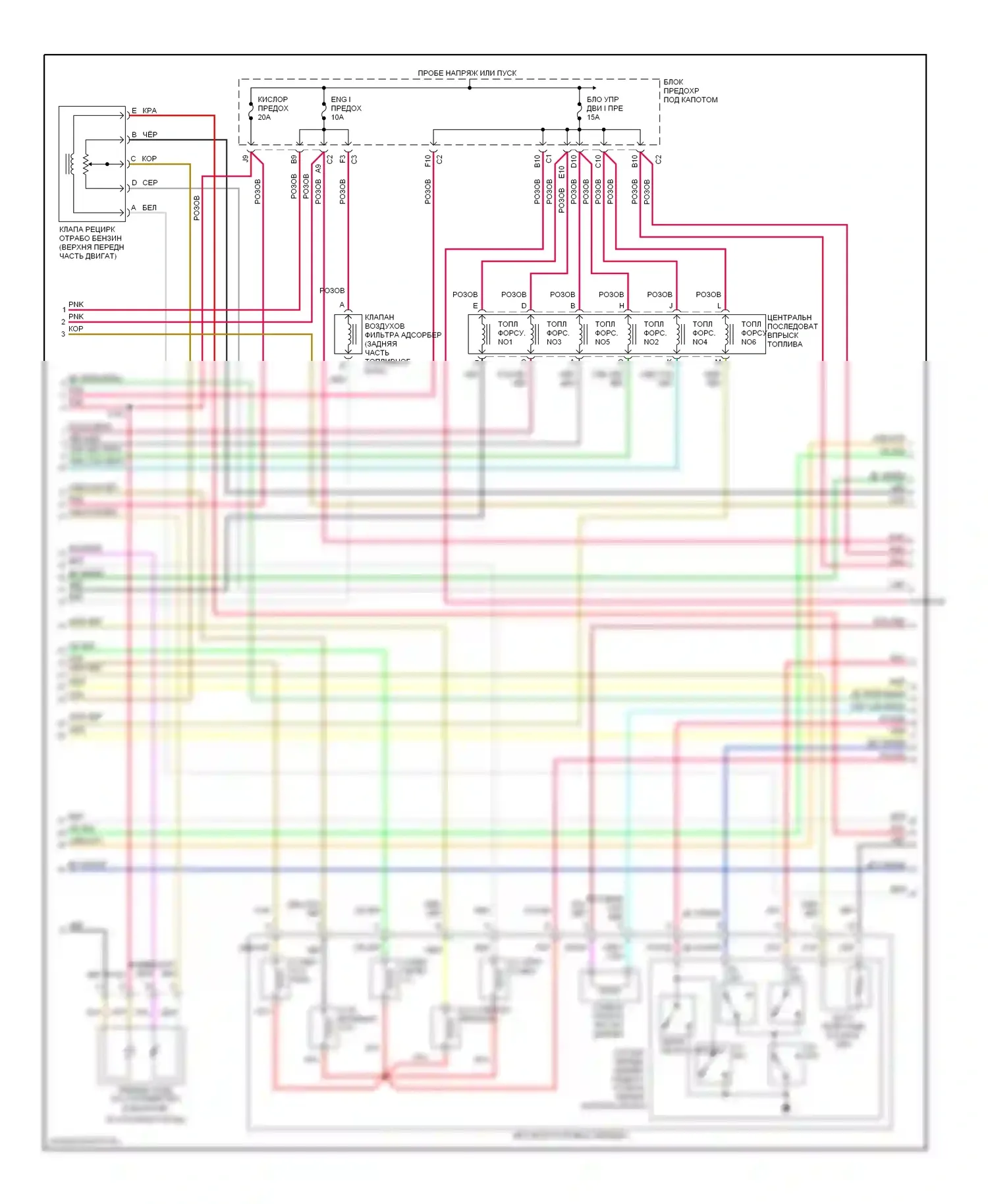 Bravada Oldsmobile II (1995-2001): Электросхема двигателя 4.3l vin ws (2 из 4) 