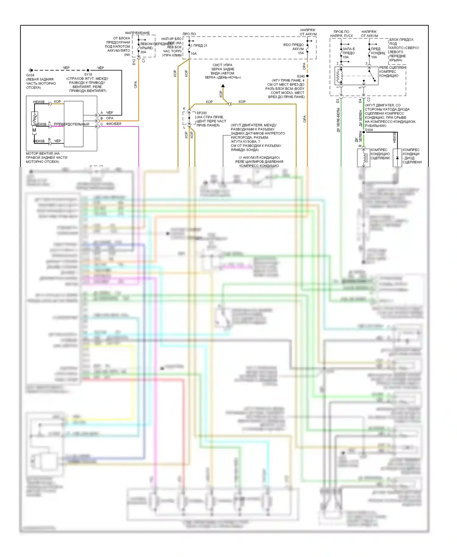 Bravada Oldsmobile II (1995-2001): Электросхема климат контроля 