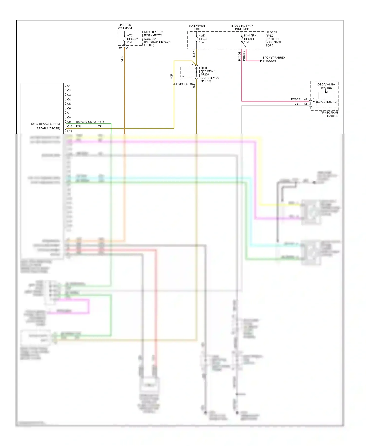 Bravada Oldsmobile II (1995-2001): Электросхема 4wd, с авто траком 