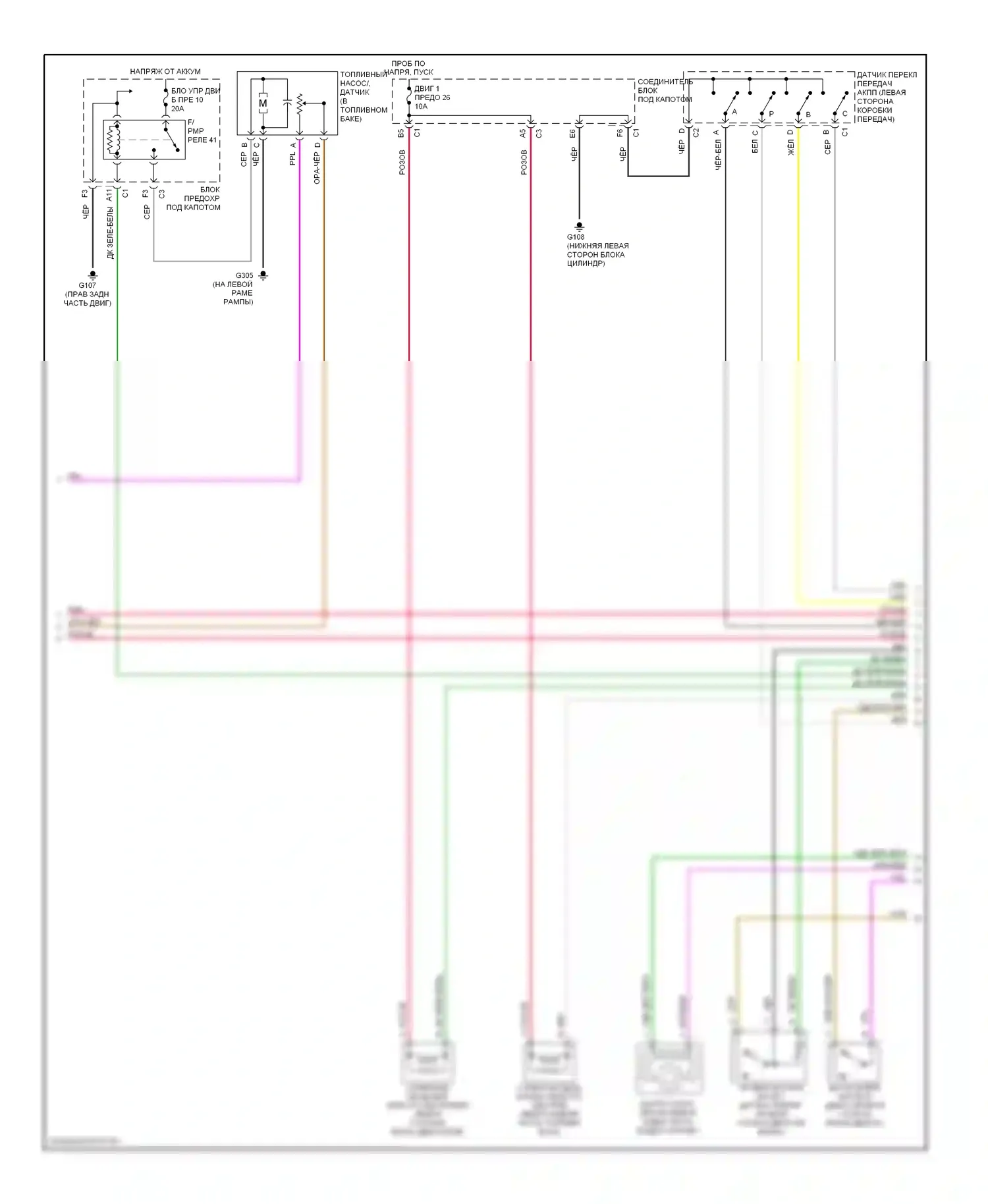 Bravada Oldsmobile III (2001-2004): Электросхема двигателя 4.2l vin ss (2 из 5) 
