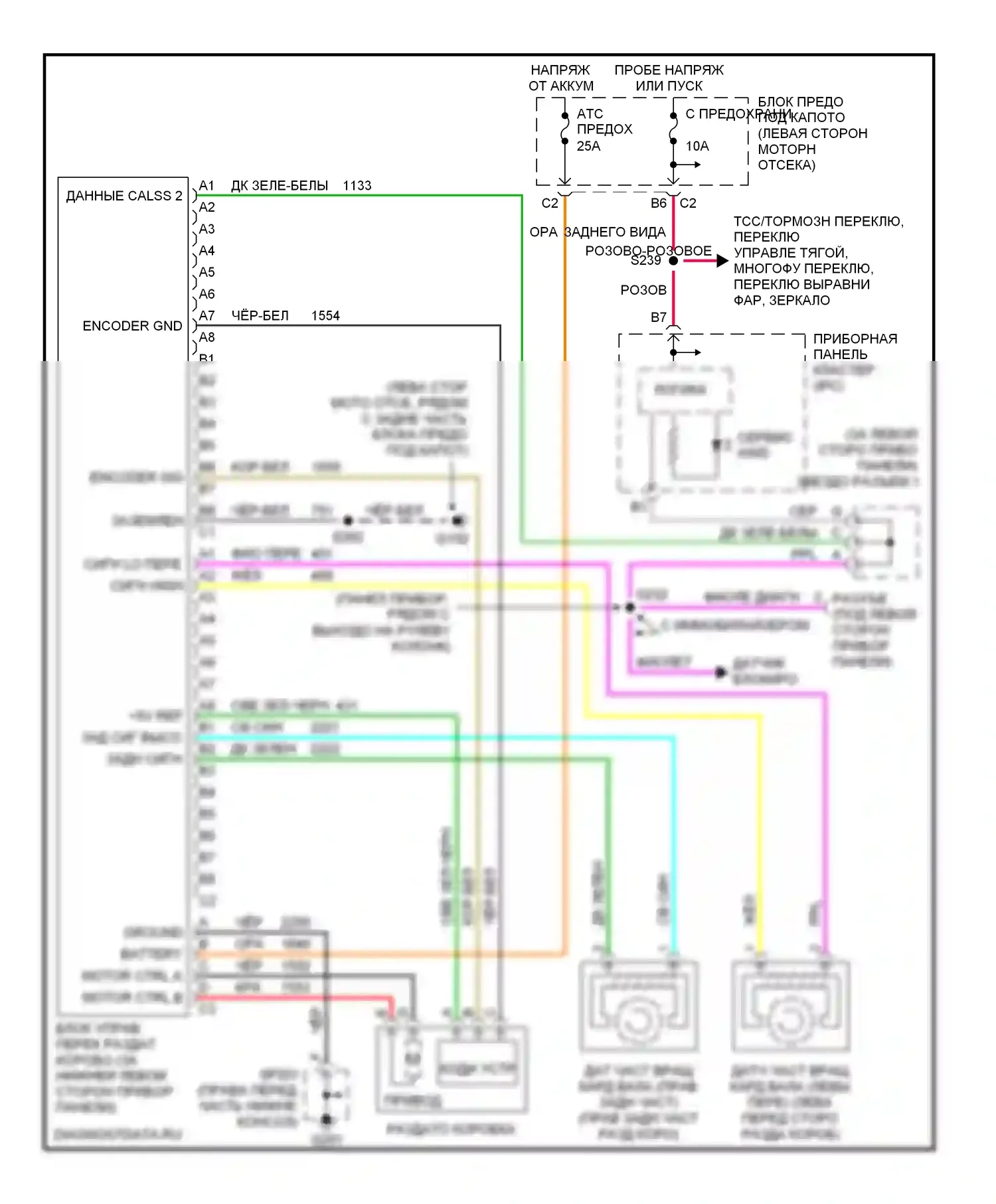 Bravada Oldsmobile III (2001-2004): 4.2l vin s, электросхема раздаточной коробки 
