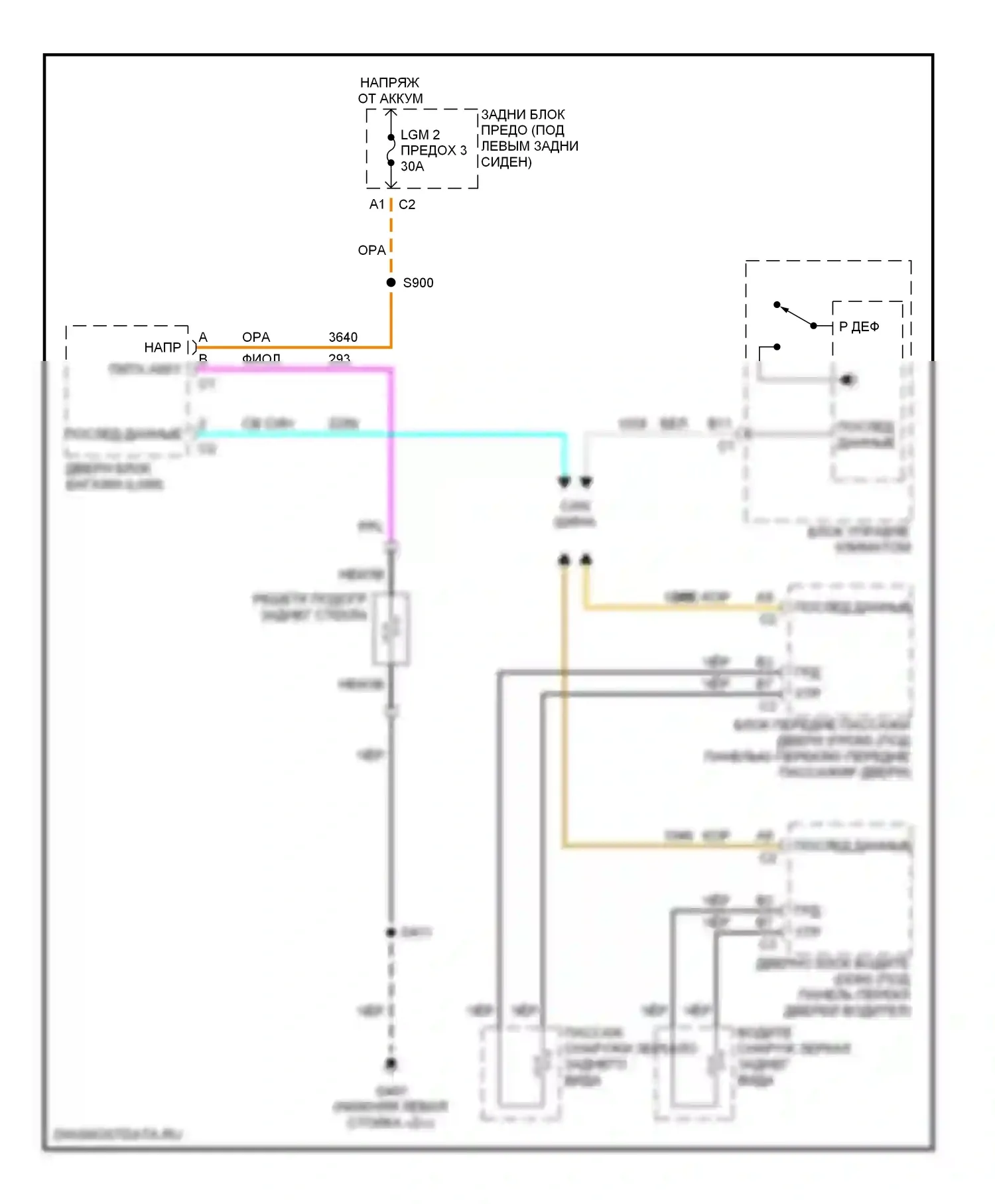 Bravada Oldsmobile III (2001-2004): Электросхема подогрева 