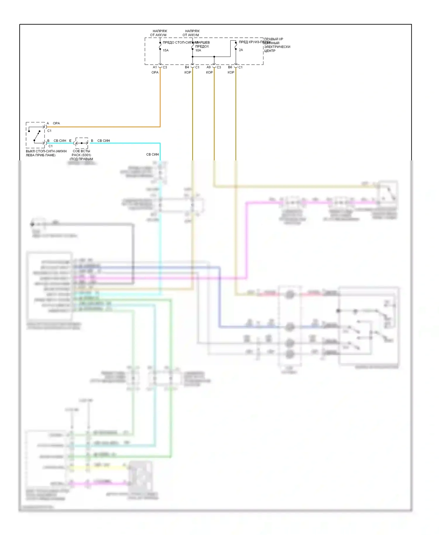 Cutlass Oldsmobile VI (1997-1999): Электросхема круиз-контроля 