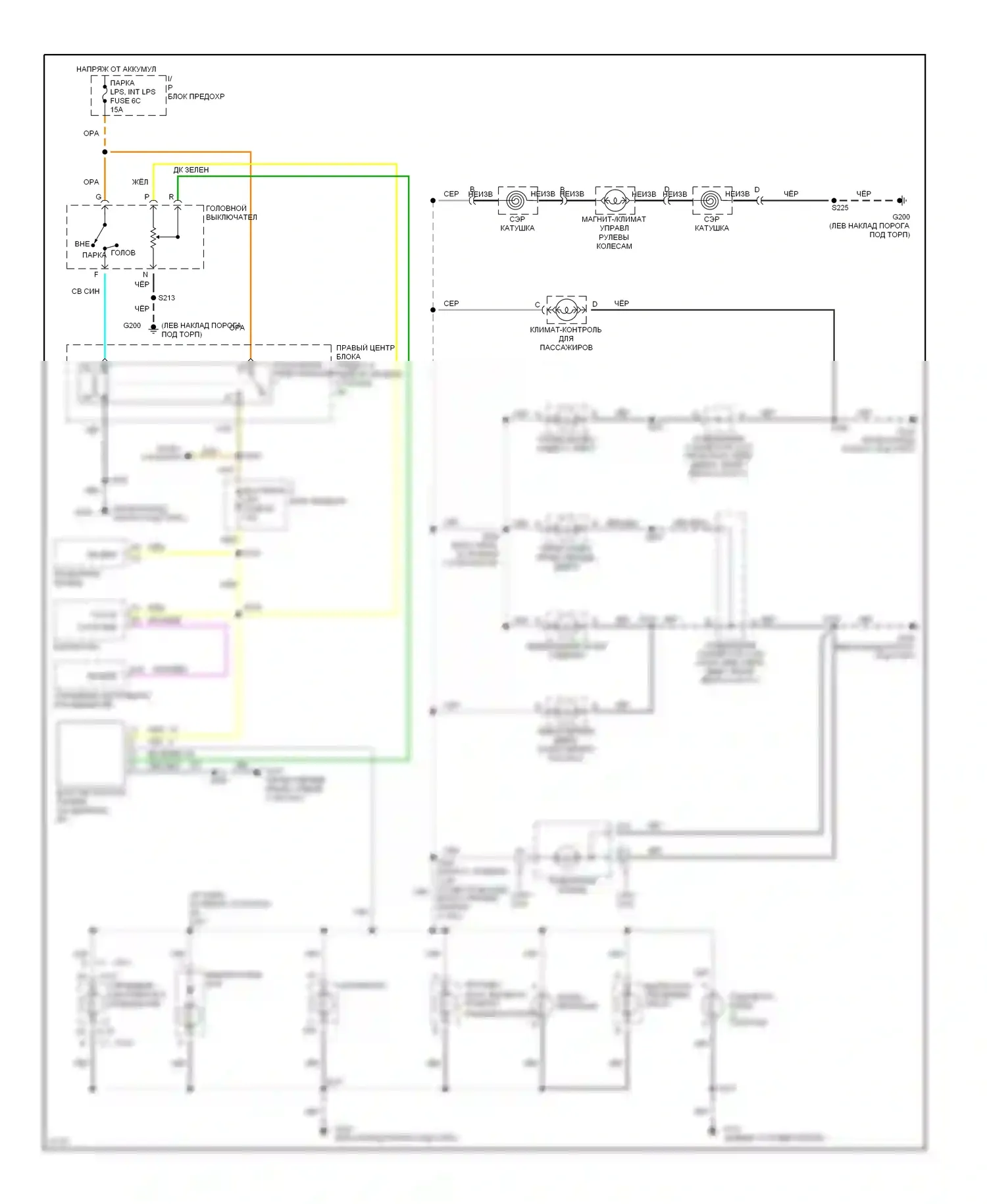 Eighty-Eight Oldsmobile X (1992-1999): Электросхема подсветки приборной панели 