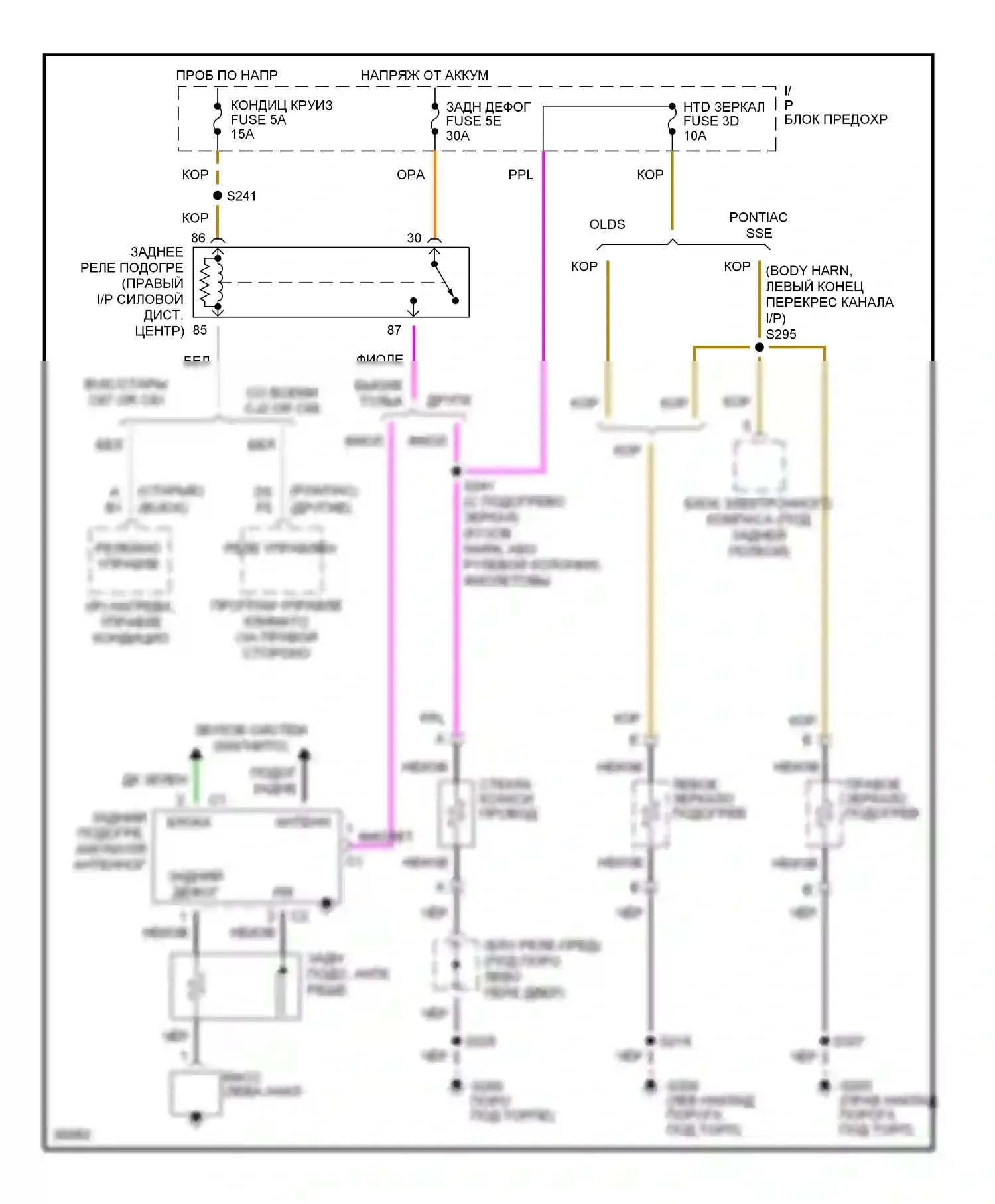 Eighty-Eight Oldsmobile X (1992-1999): Электросхема подогрева 