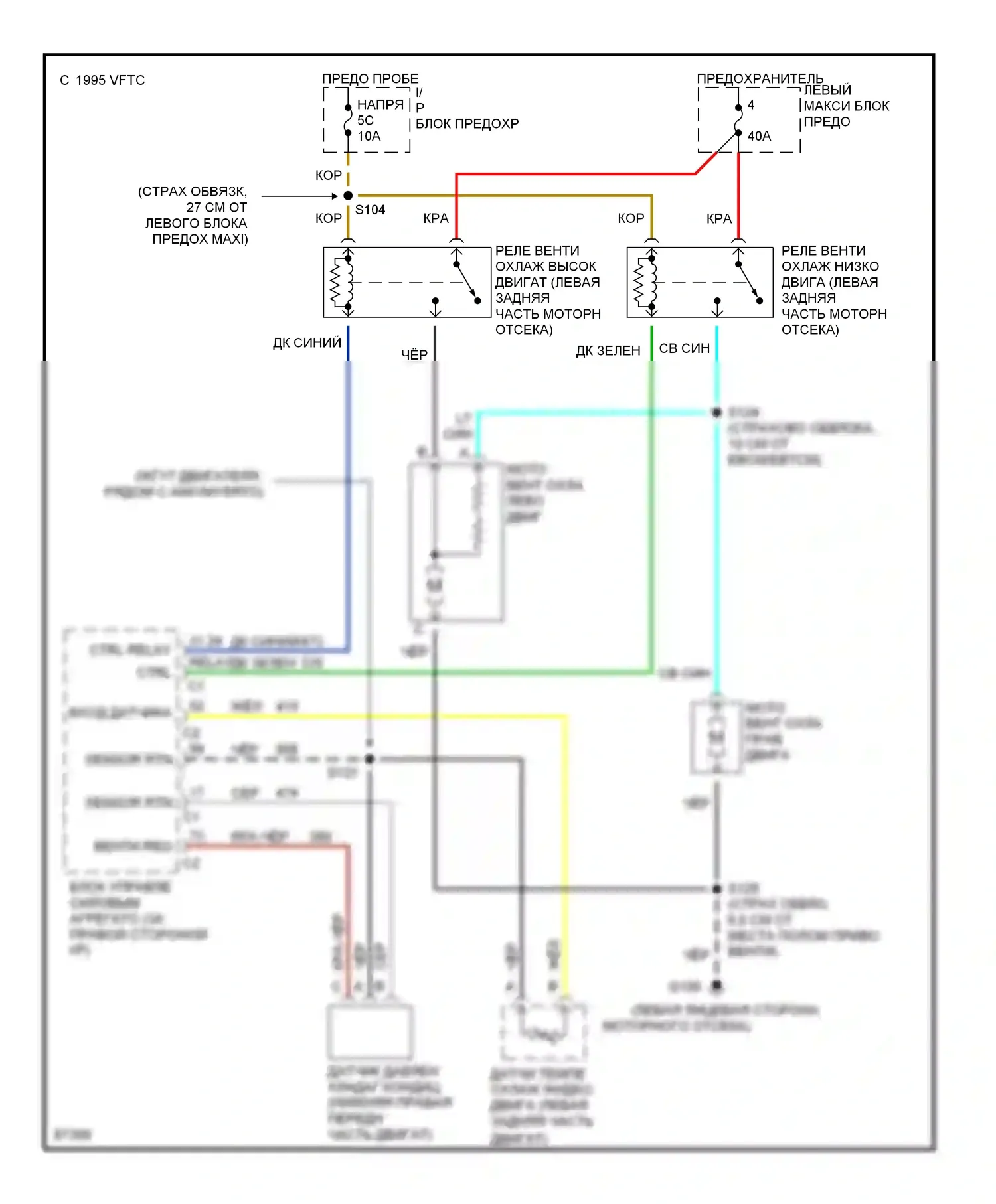Eighty-Eight Oldsmobile X (1992-1999): Электросхема вентилятора охлаждения 