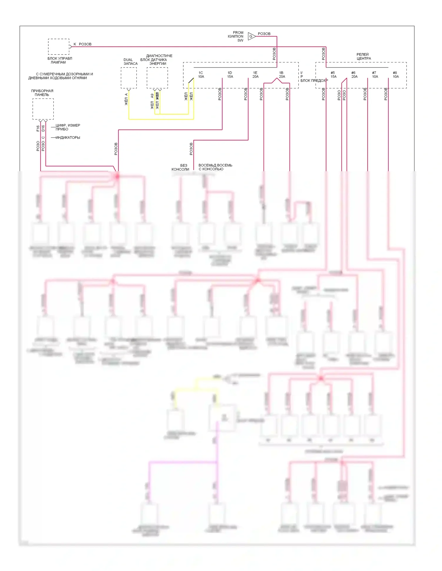 Ninety-Eight Oldsmobile XI (1991-1996): Электросхема блока предохранителей реле (4 из 4) 