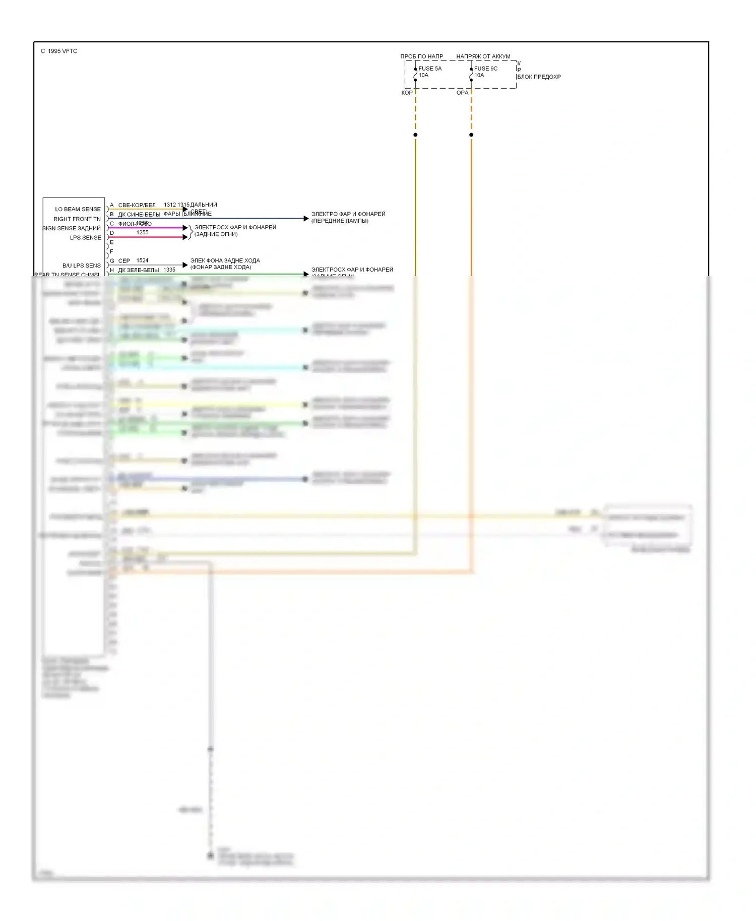 Ninety-Eight Oldsmobile XI (1991-1996): Электросхема блока адаптивного лампового монитора 